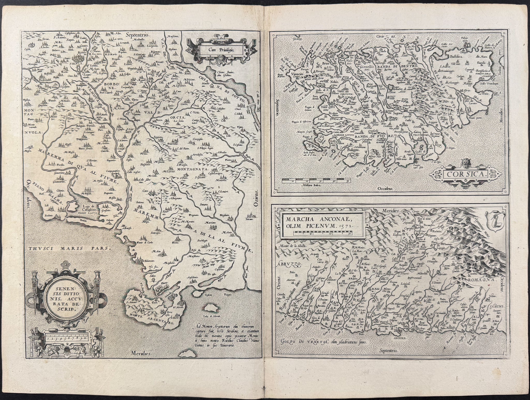 Regional Maps of Italy: Tuscany, Corsica, Ancona