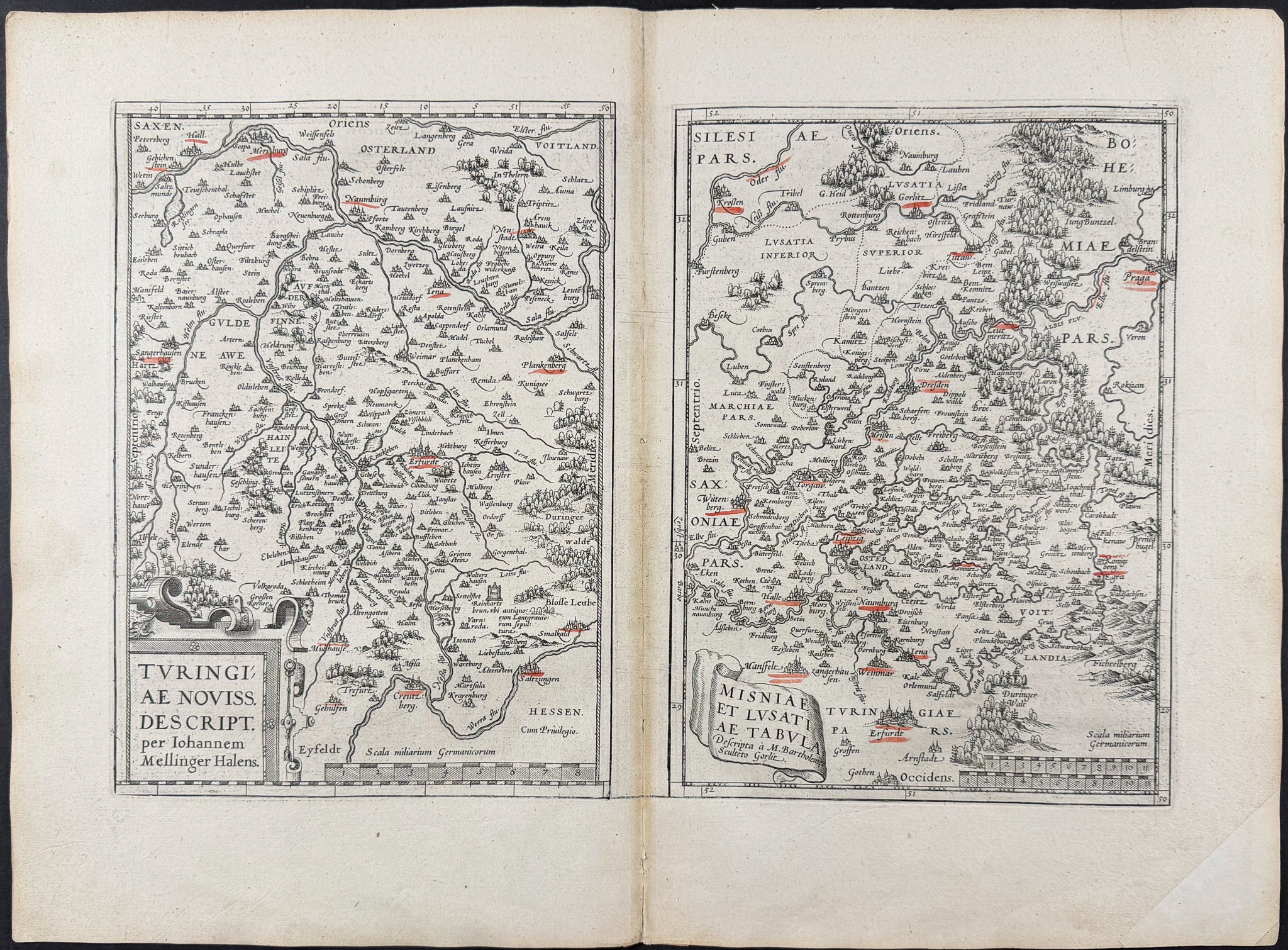 Regional Map of Germany: Thuringia, Misnia, Lusatia