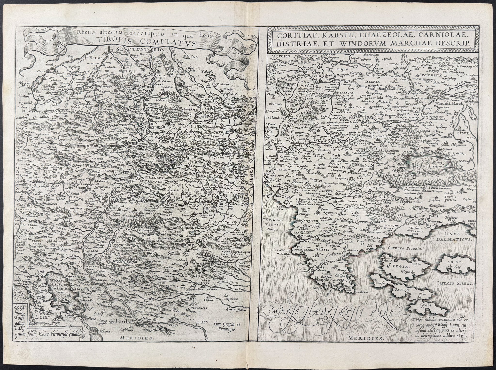 Map of Tyrol, Gorizia, the Karst region, Carniola, Istria