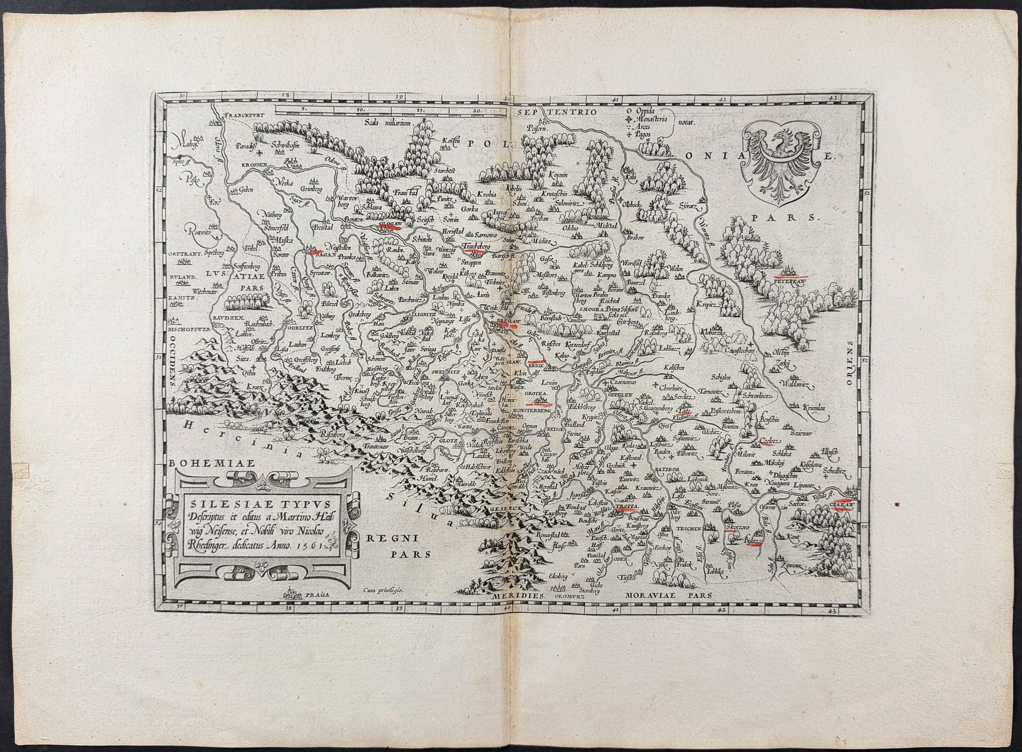Map of Silesia (Bordering Bohemia and Moravia)