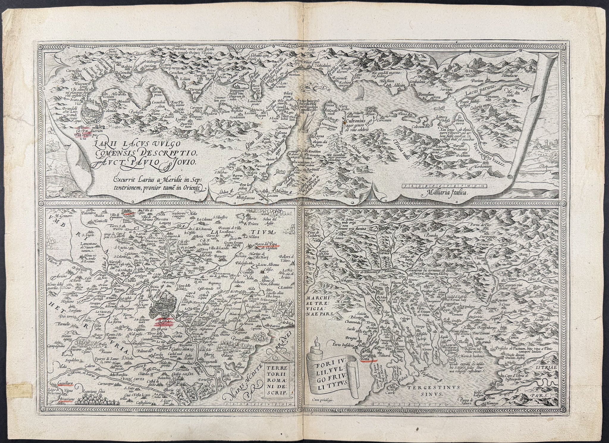 Regional Map of Italy: Lake Como, Rome, Fori Iulii