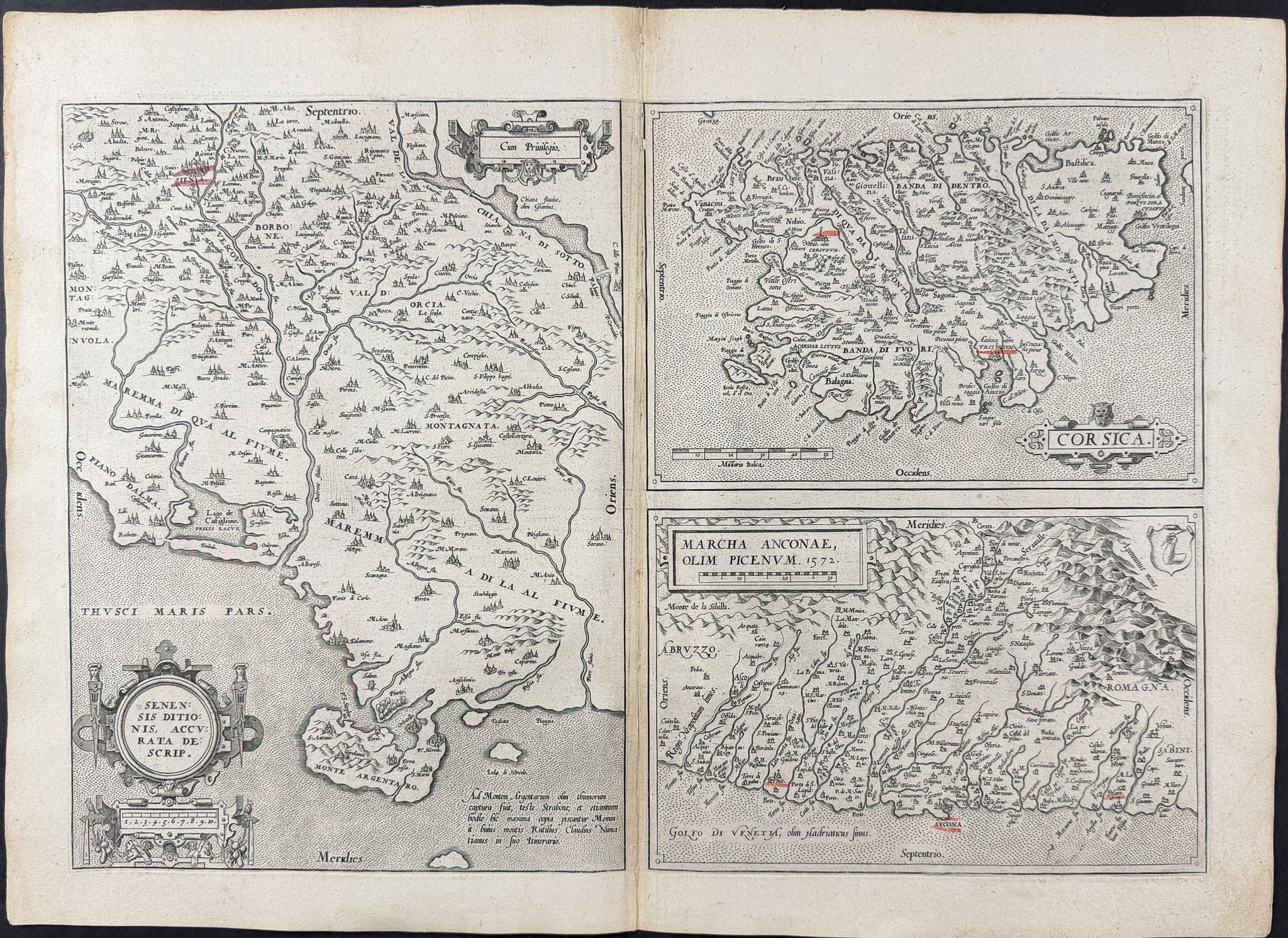 Regional Map of Italy: Corsica, Marche