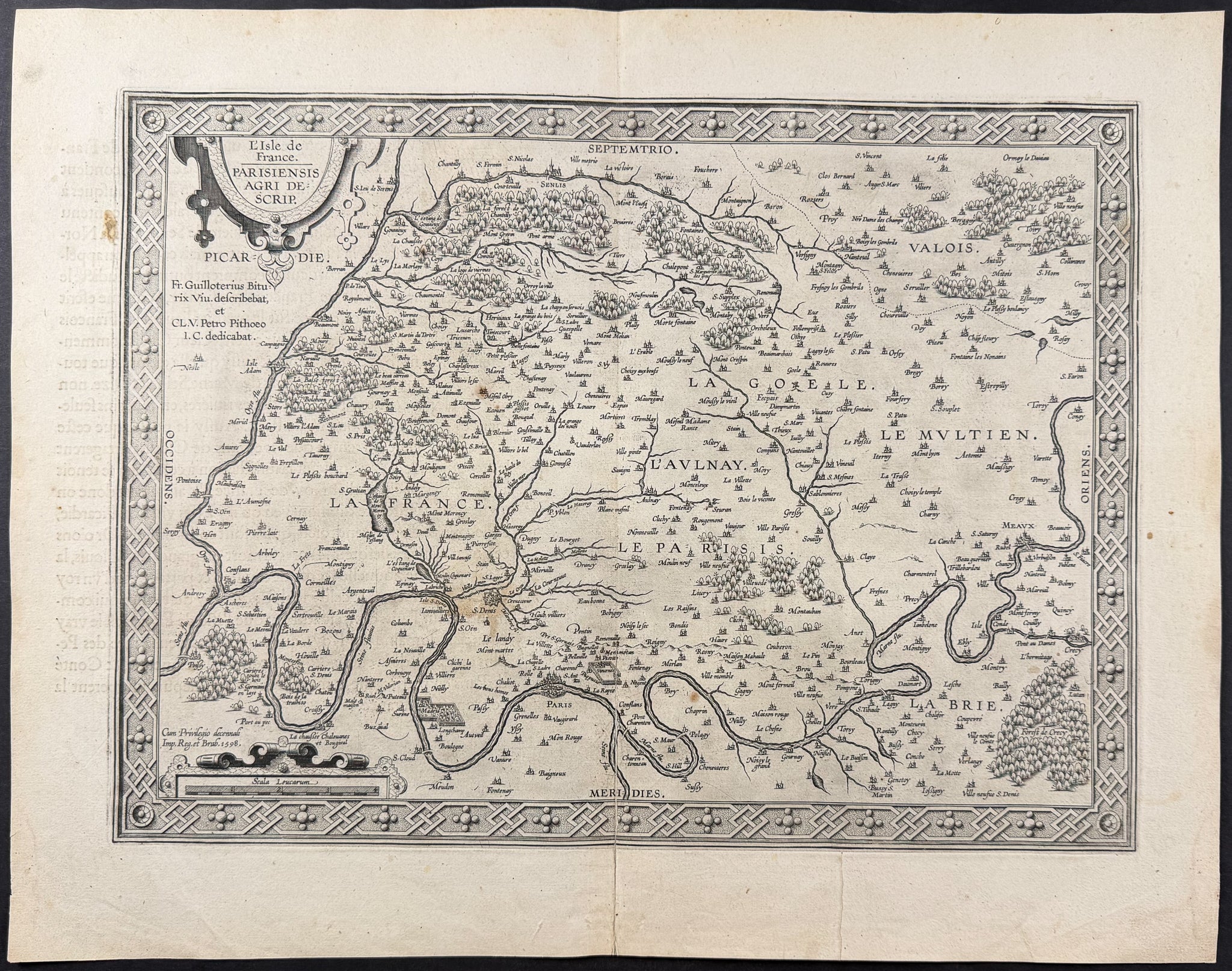 Map of Central France, including Paris