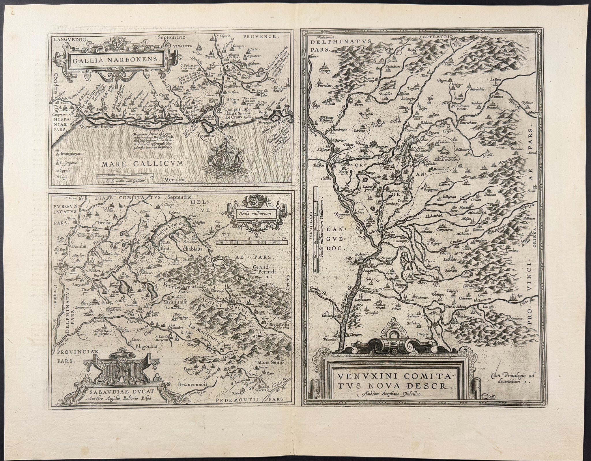 Map of Savoy, Southern France, & Central France