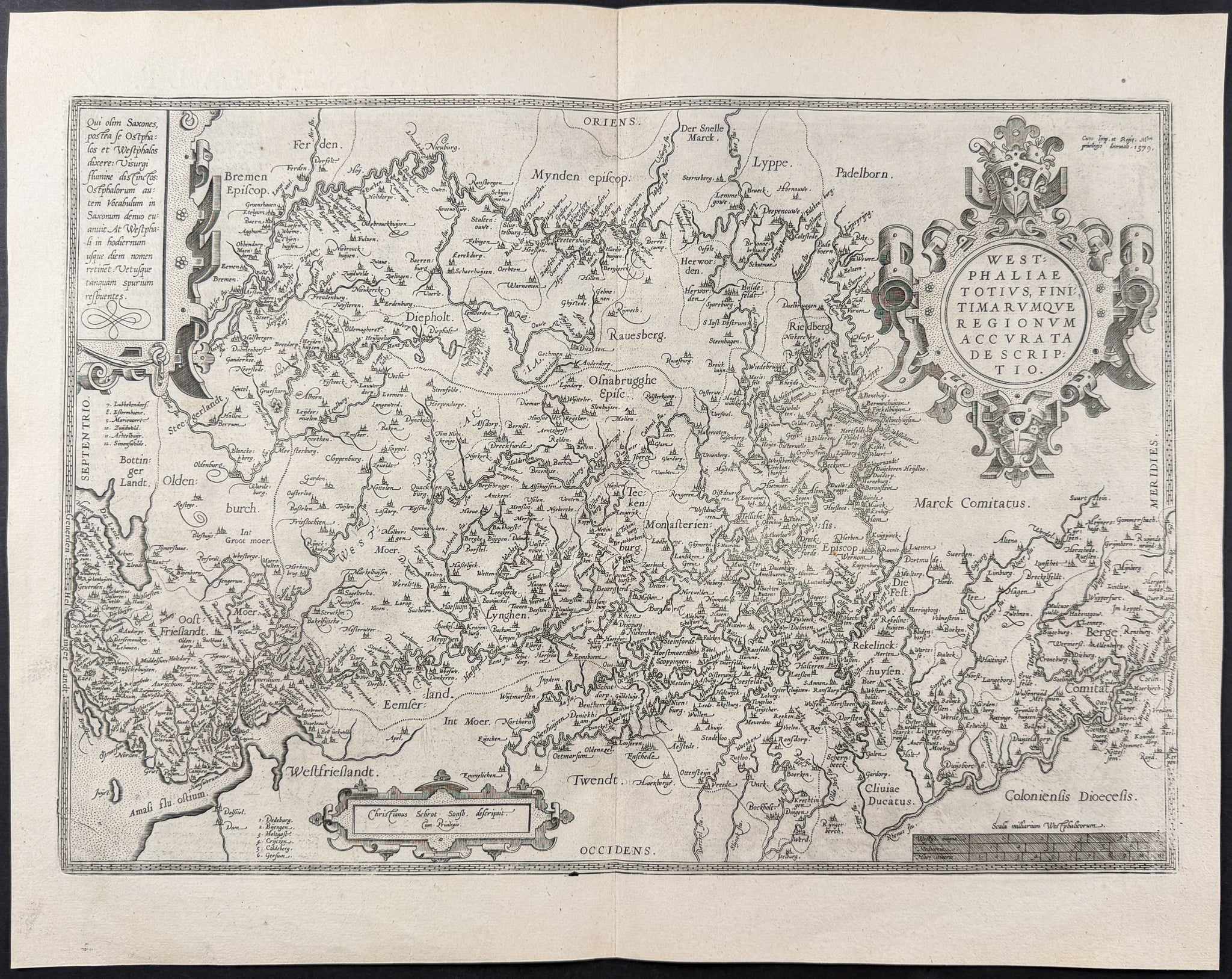 Map of Westphalia, Germany