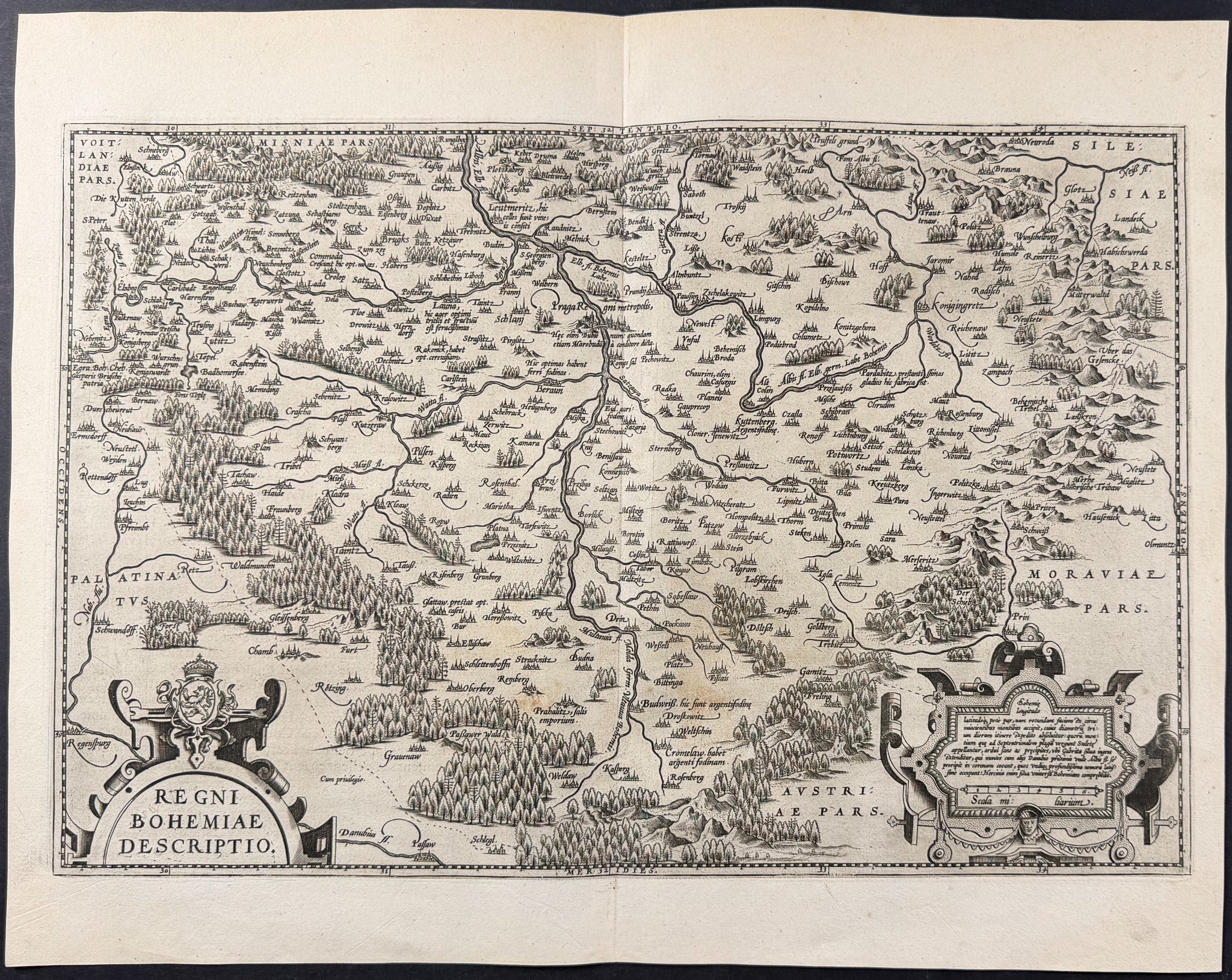 Map of Bohemia, including Prague