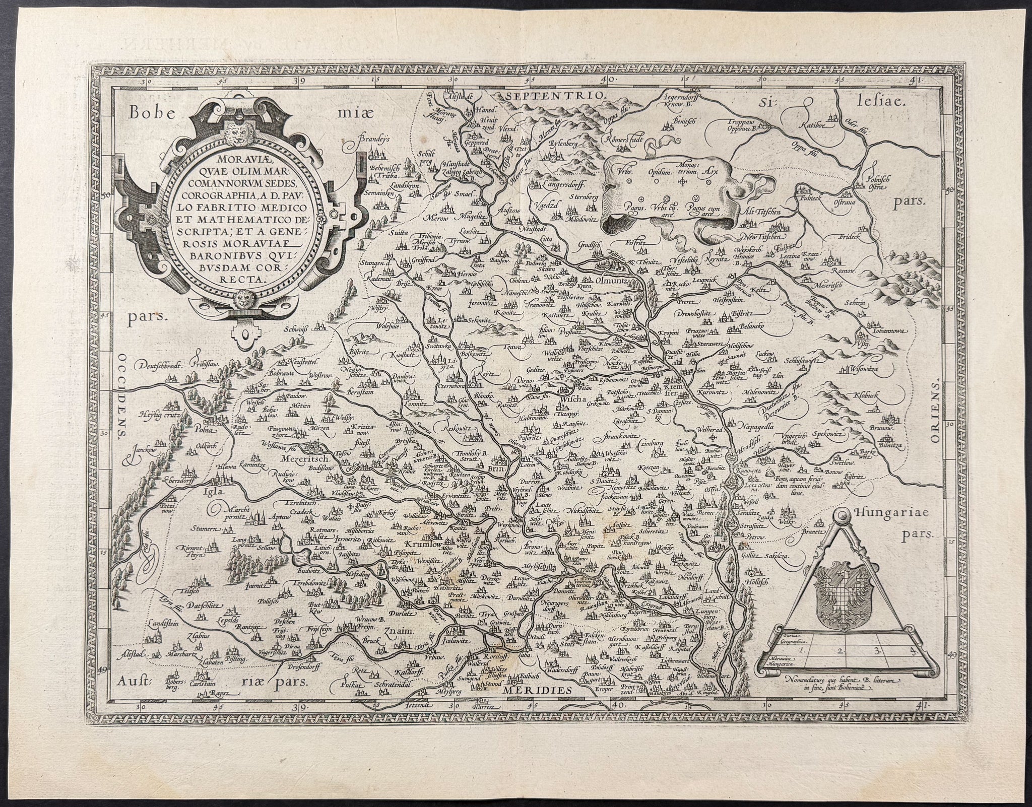 Map of Moravia, Czechia
