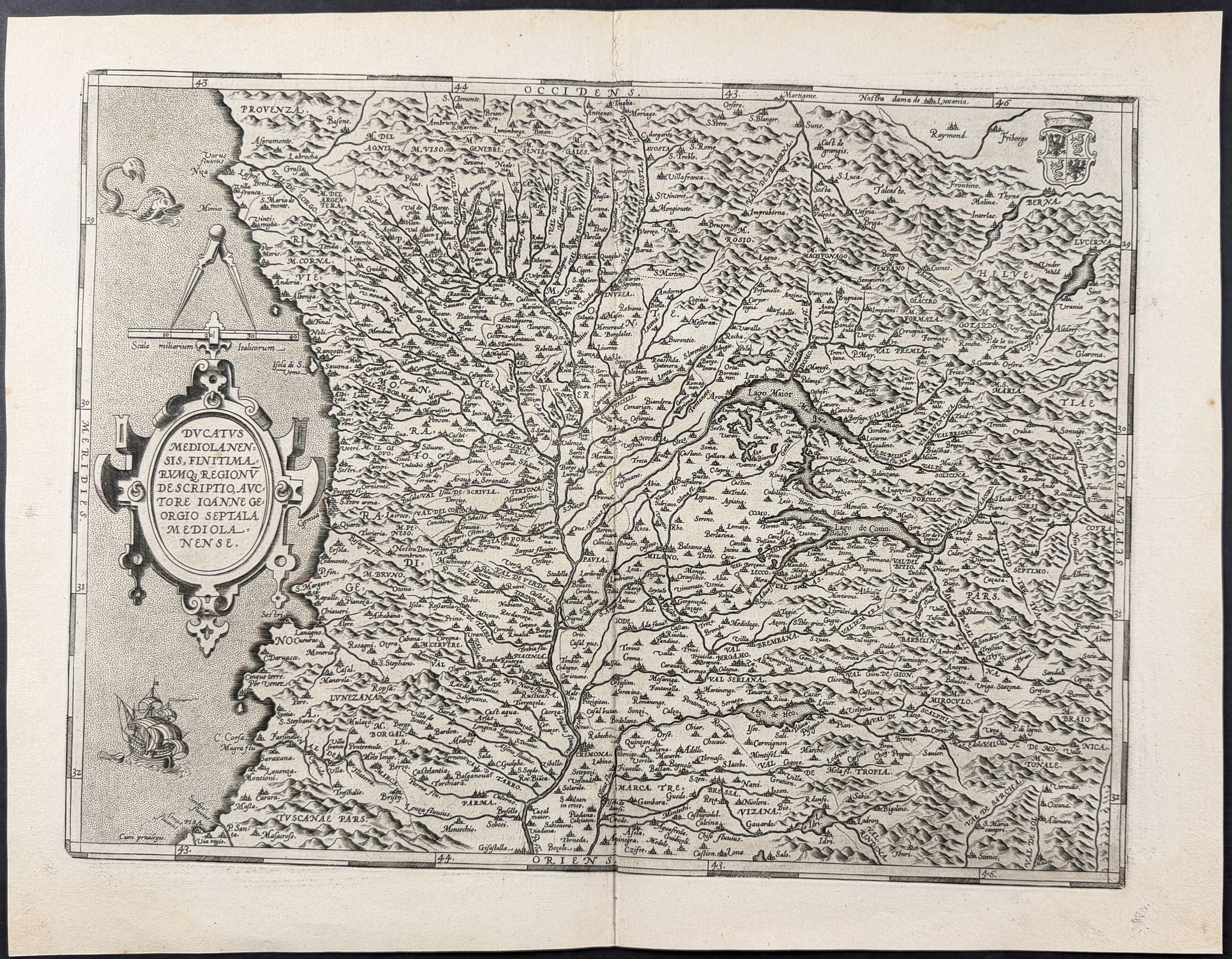 Map of the Duchy of Milan, Italy
