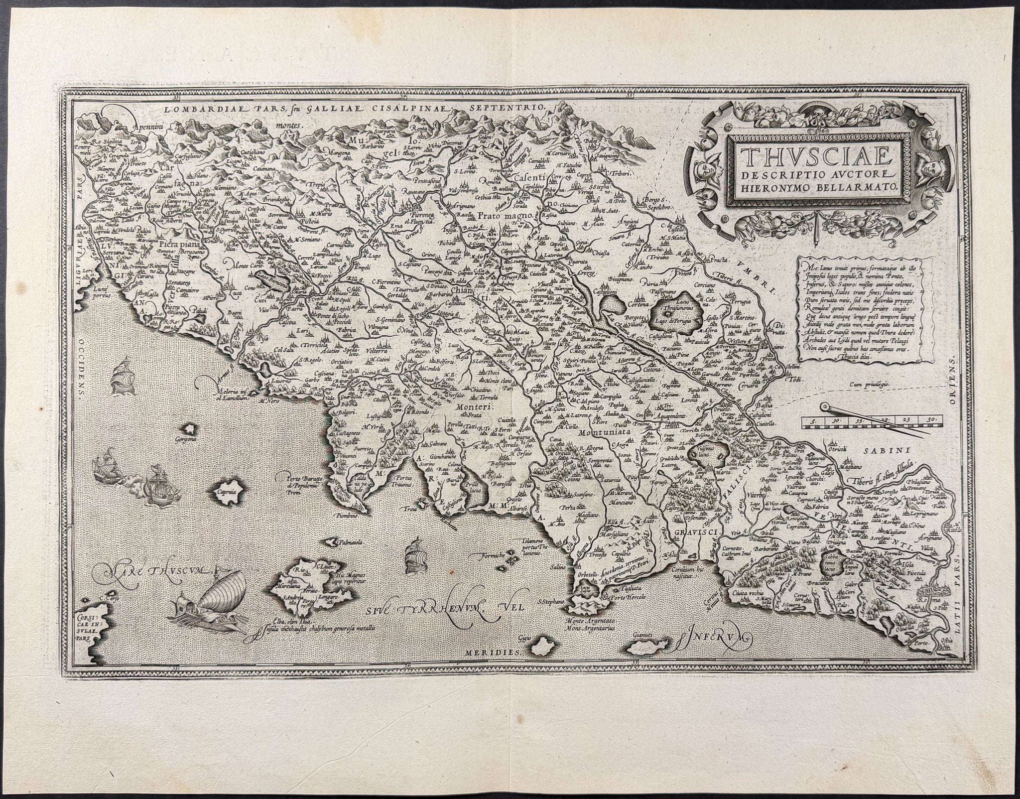 Map of Tuscany, Italy