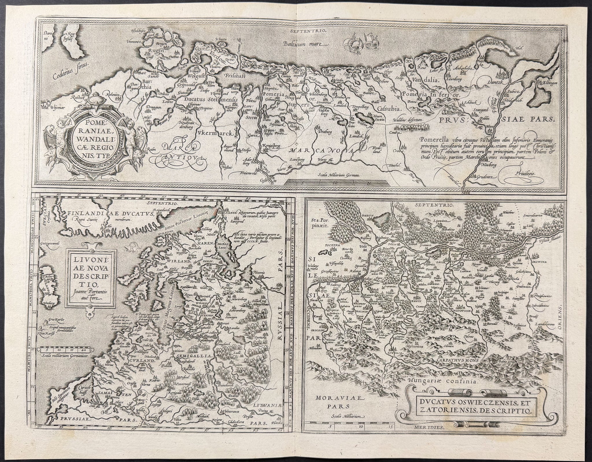 Maps of Livonia, Pomerania, & Oswiecz, Poland