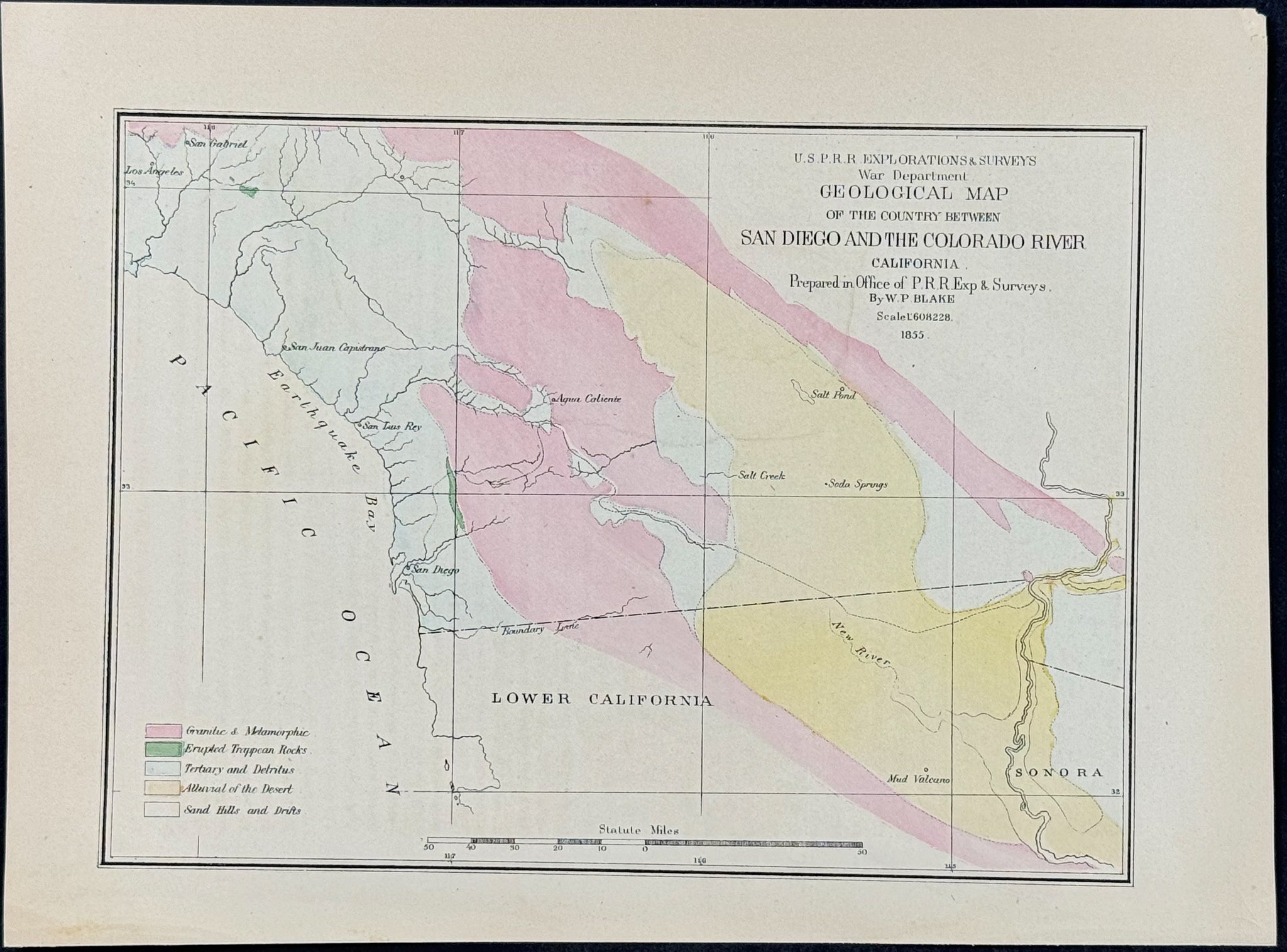 Geological Map of the Country Between San Diego & the colorado River, California