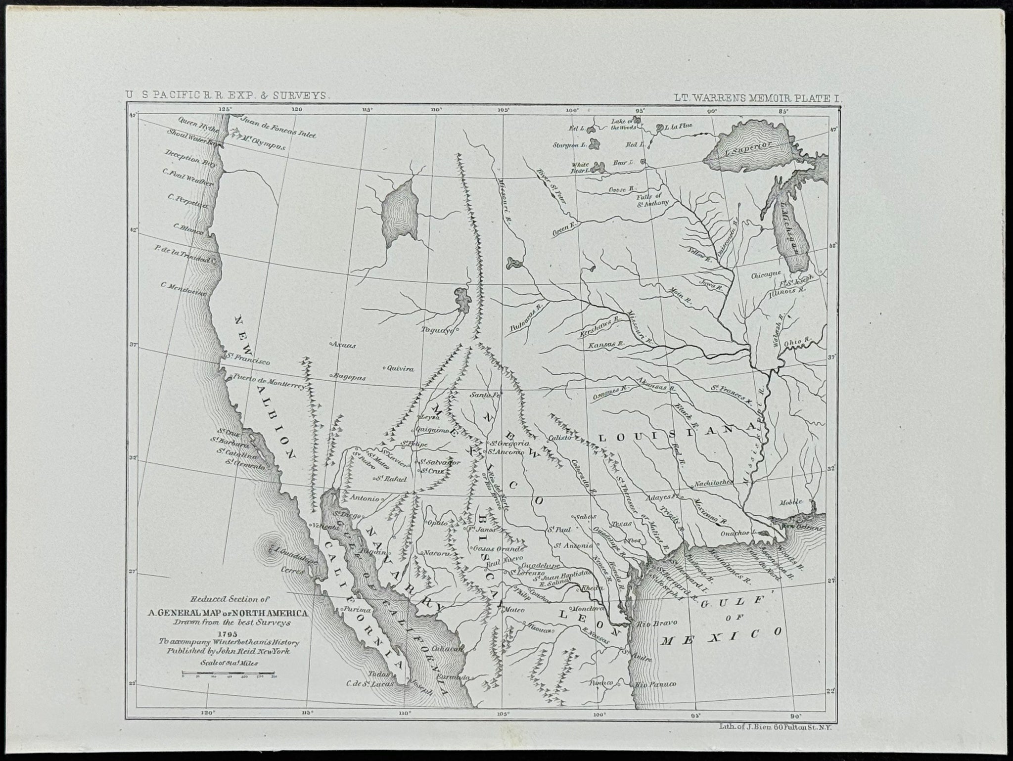 Reduced Section of A General Map of North America, Drawn from the Best Surveys, 1795