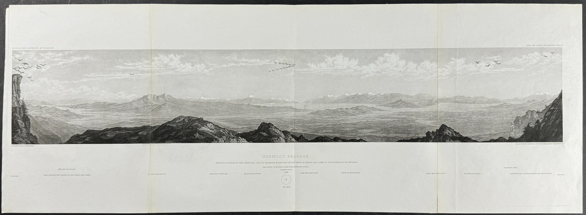 Goshoot Passage showing 65 Miles of the Proposed Line of Railroad from the Desert West of Great Salt Lake to the Humboldt Mountains
