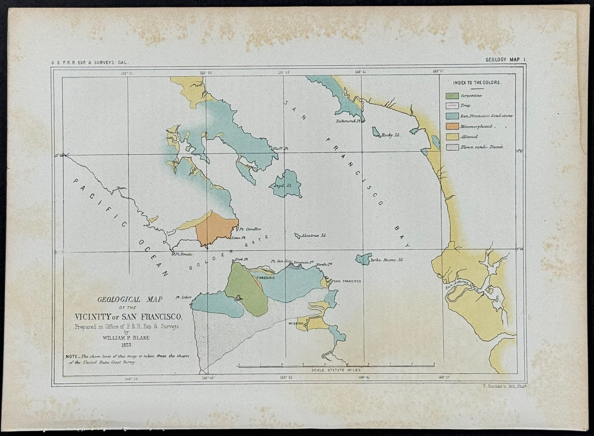Geological Map of the Vicinity of San Francisco, 1853 (California)