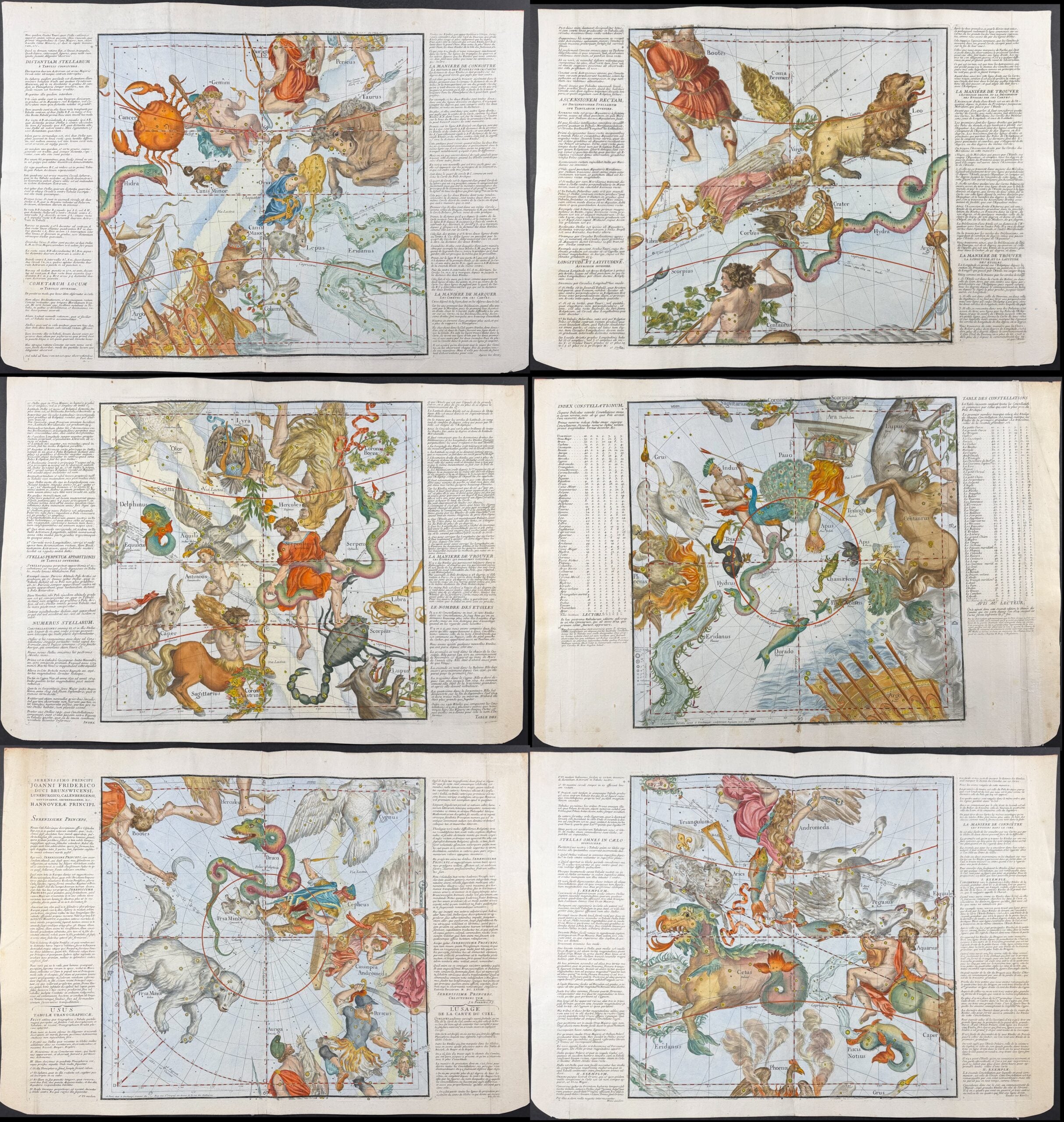 Complete Set of 6 Celestial Chart Engravings