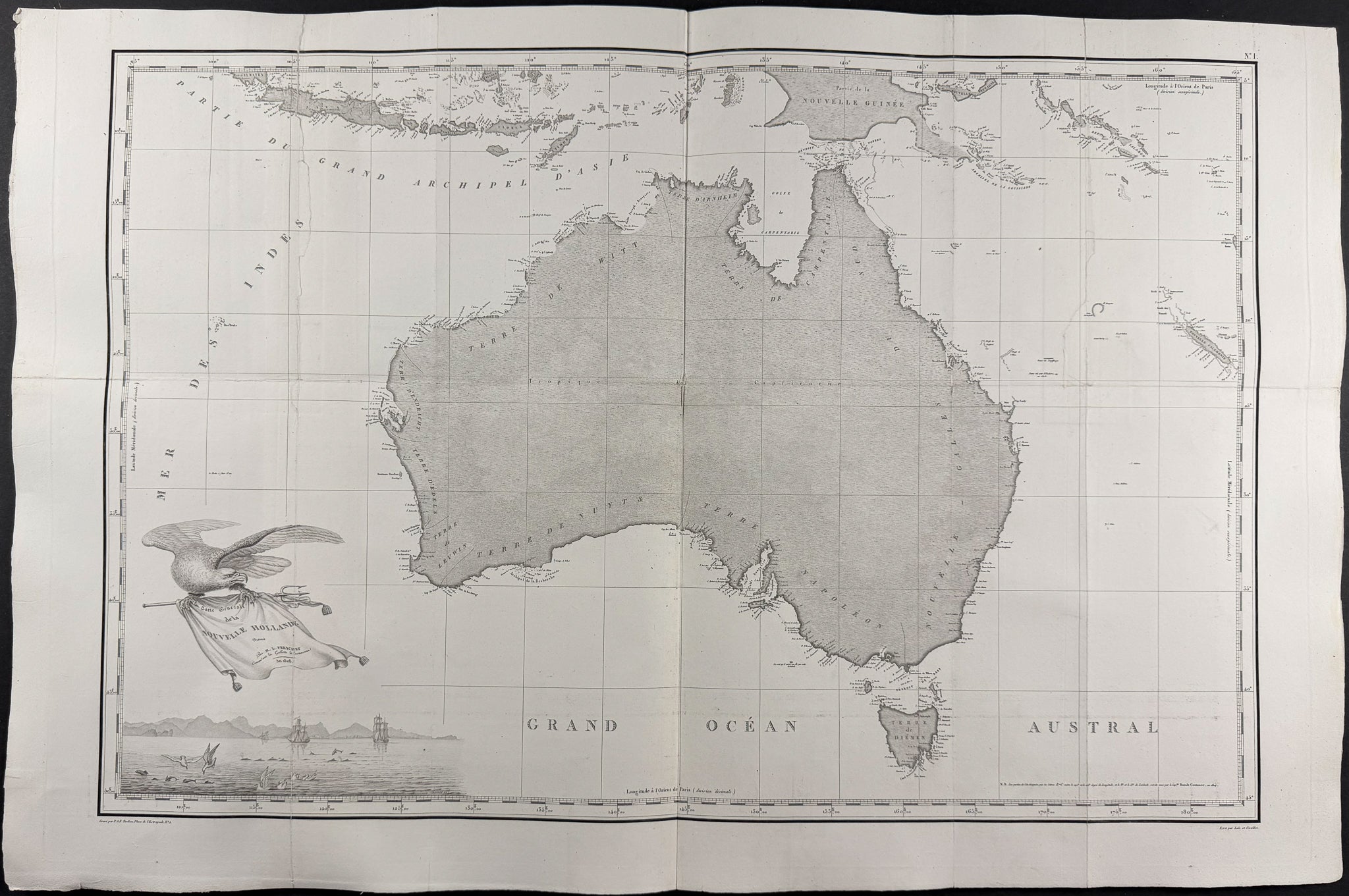 First Map of the Complete Australian Continent [New Holland]