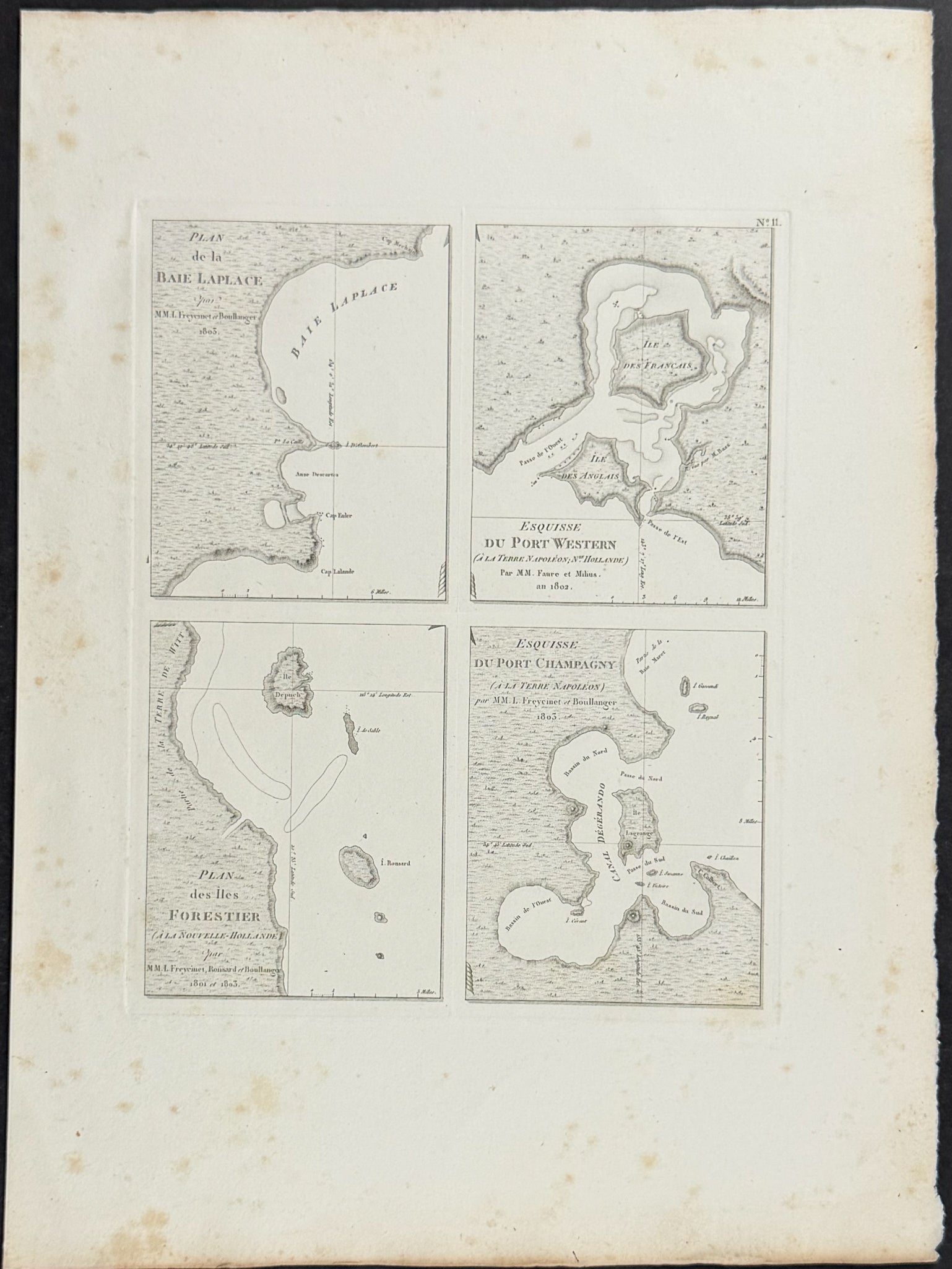 Maps of Australia (Baie Laplace, Port Western, Iles Forestier, Port Champagny) [Australia, New Holland]