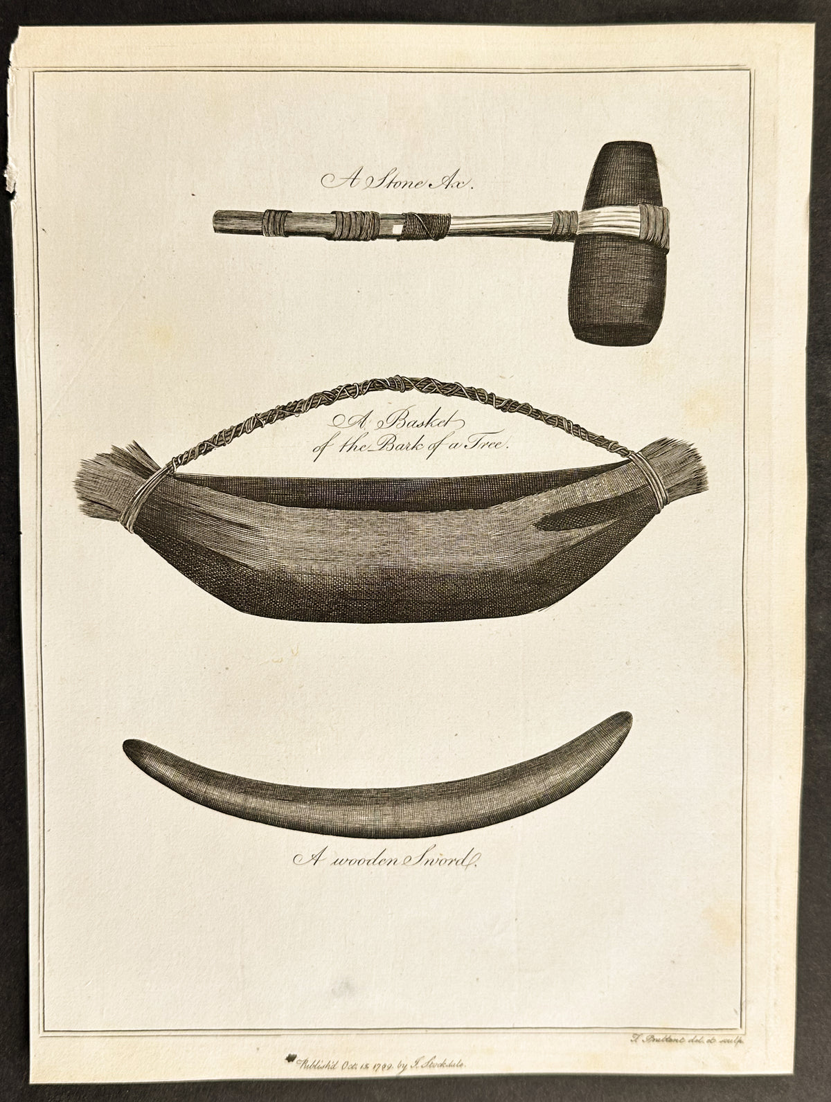 A Stone Axe, a Basket, and a Wooden Sword