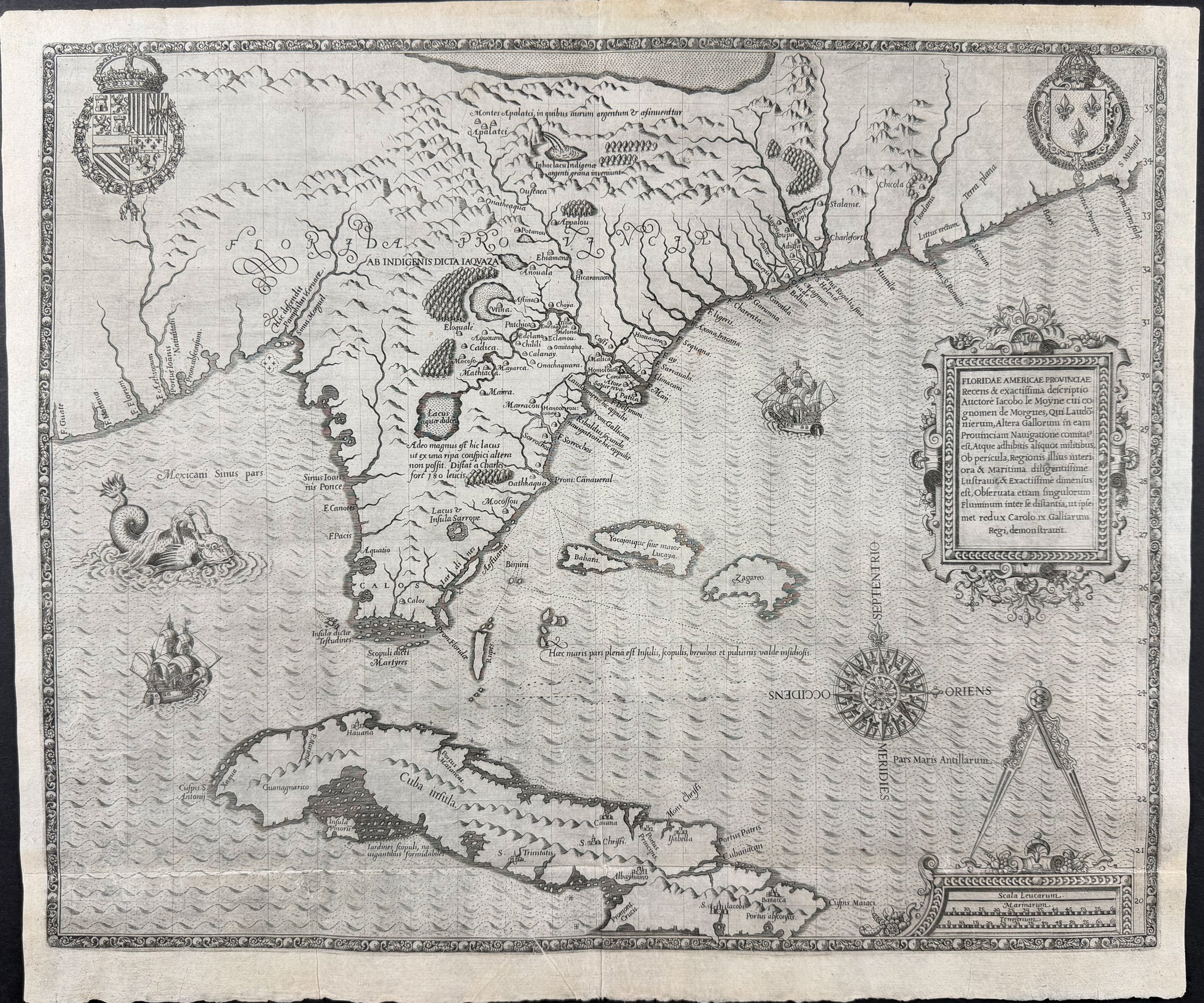 Map of Florida (Southeast North America, Cuba, Bahamas)