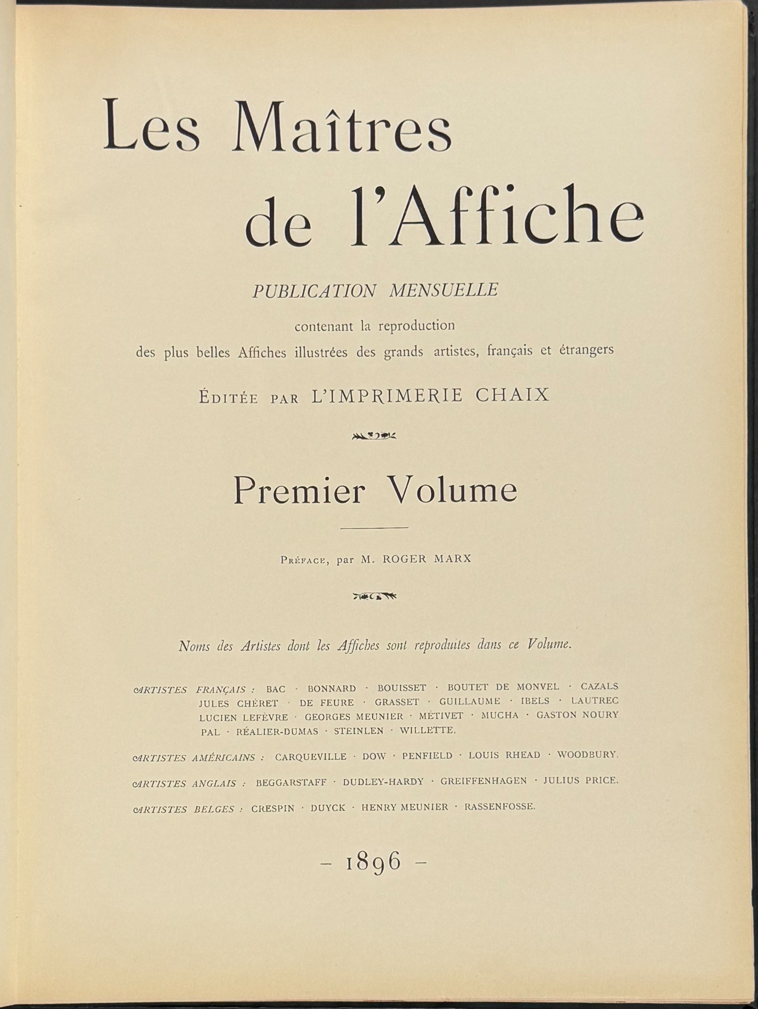 Cheret's Les Maitres de l'Affiche - 5 Volumes with 256 Lithographed Posters