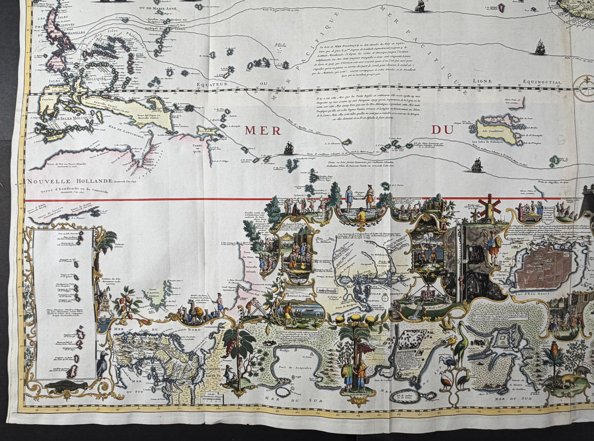 Chatelain - Large Map of the Pacific & the Americas [Carte tres curieuse de la Mer du Sud …]