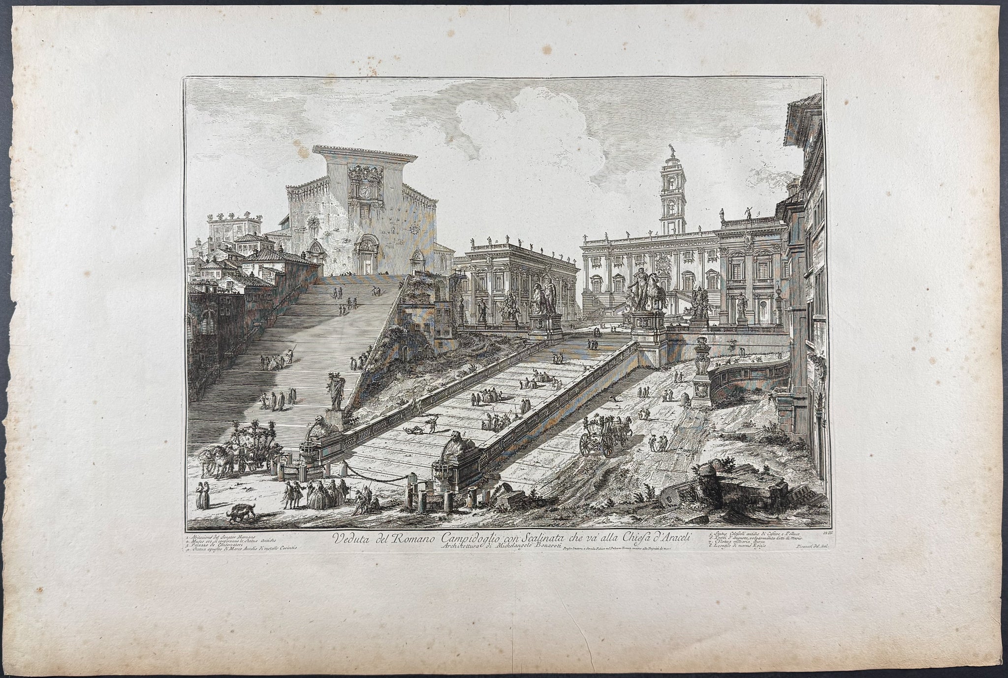View of the Roman Capitol with the staircase leading up to the Church of Araceli [Veduta del Romano Campidolgio con Scalinata che uci alla Chiefa d'Araceli]