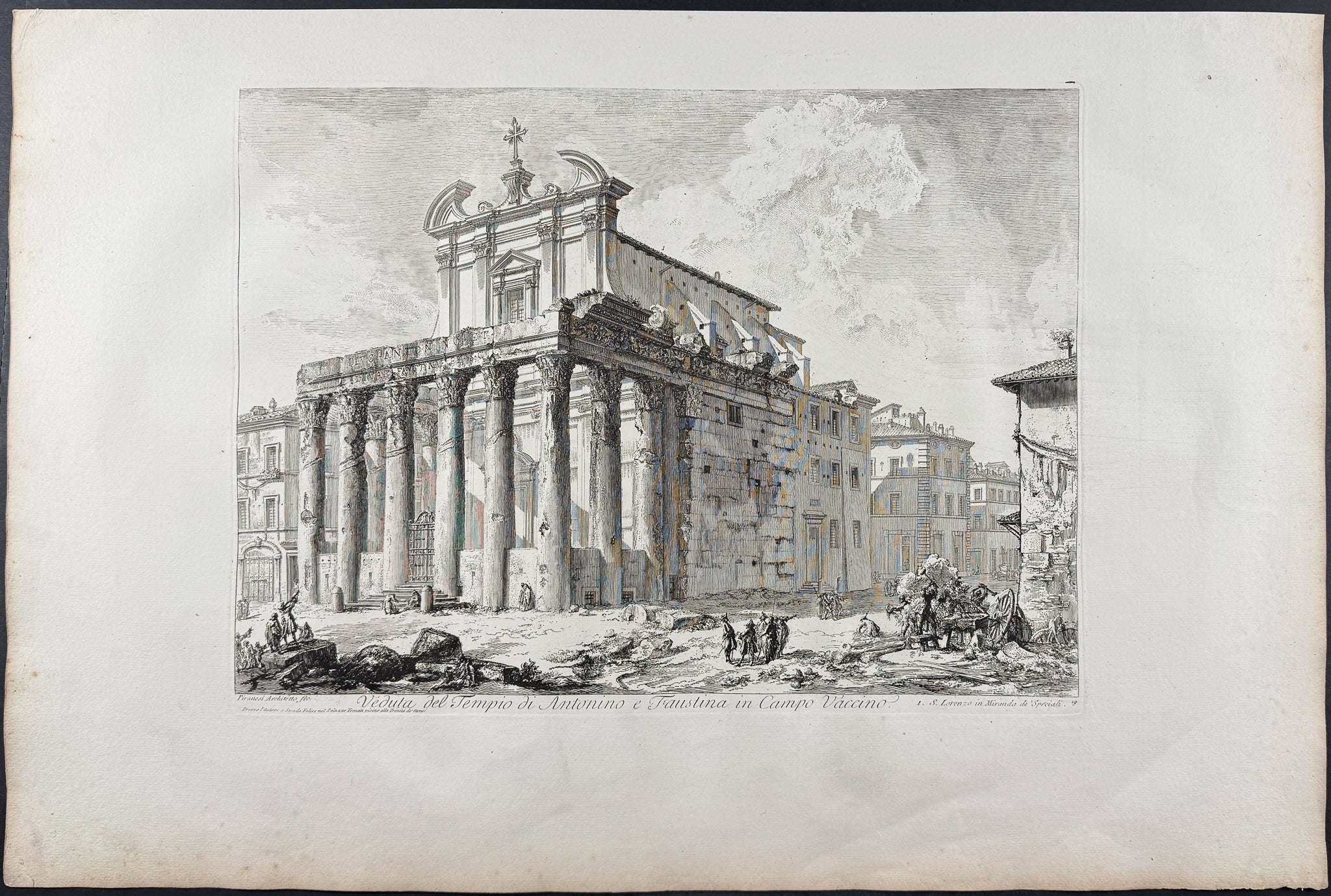 View of the Temple of Antoninus and Faustina in the Campo Vaccino (Forum) [Veduta del Tempio di Antonino e Faustina in Campo Vaccino]