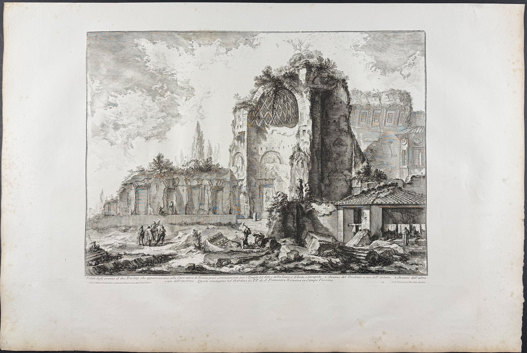 View of the remains of two triclinia belonging to Nero’s Golden House — Temples of the Sun… [Veduta degli avanzi di due Triclinj che appartenevano alla Casa aurea di Nerone… Templi del Sole…]
