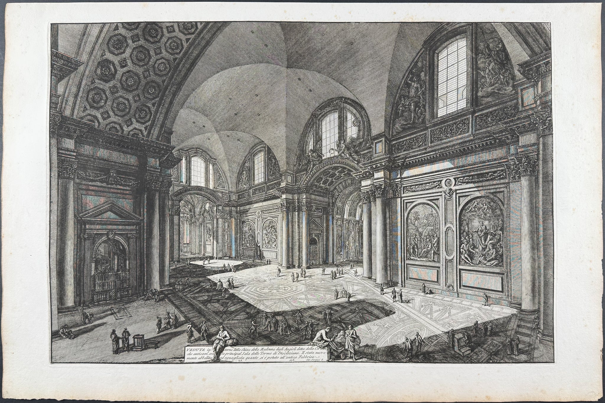 Interior view of the Church of the Madonna… the Hall of the Baths of Diocletian [Veduta interna della Chiesa della Madonna…Sala dell Terme di Diocleziano]