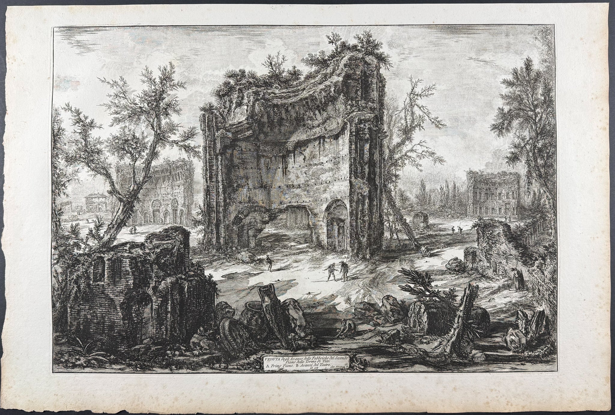 View of the remains of the second story of the Baths of Titus [Veduta degli Avanzi dell Fabbriche del Secondo Piano delle Terme di Tito]