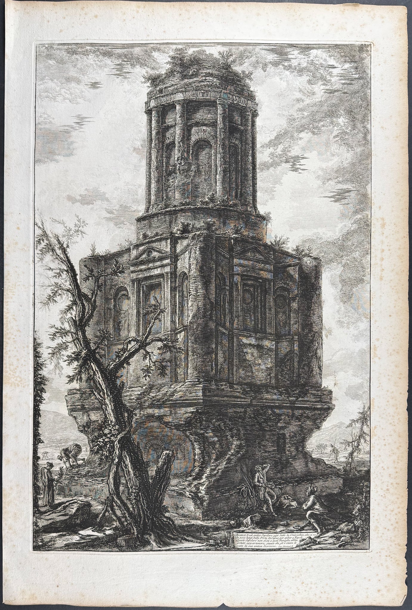 Ruins of an ancient sepulchre also called the Conocchia… [Avanzi di un antico Sepolcro aggi detto la Conocchia…]