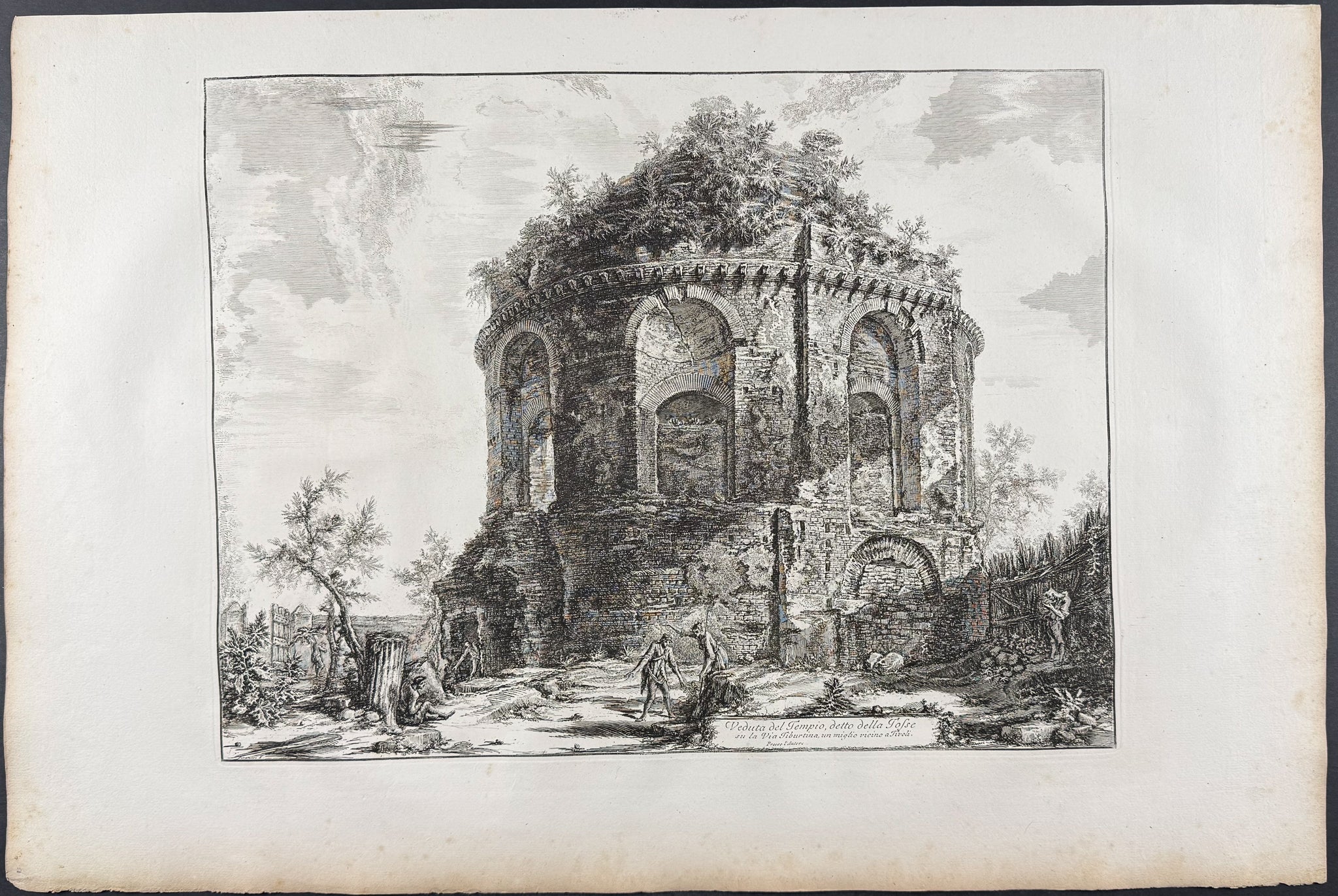View of the Temple called “of the Cough” on the Via Tiburtina, one mile from Tivoli [Veduta del Tempio, detto della Tosse su la Via Tiburtina, un miglio vicino a Tivoli]