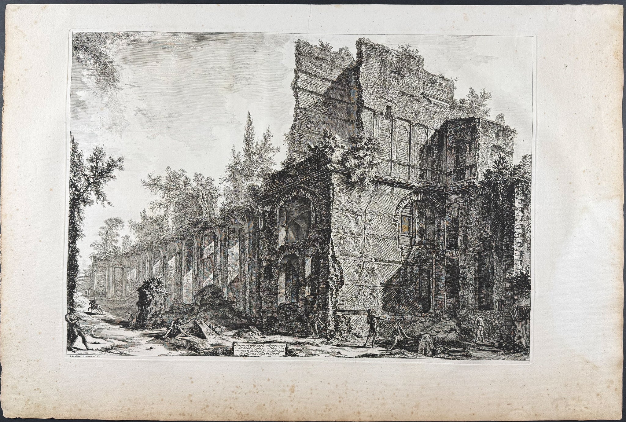 Ruins of one of the soldiers’ quarters near one of the prominent buildings of Hadrian’s Villa at Tivoli [Rovine di uno degli alloggiamenti de Soldata presso ad una delle eminenti fabbriche di Adriano nella sua Villa in Tivoli]