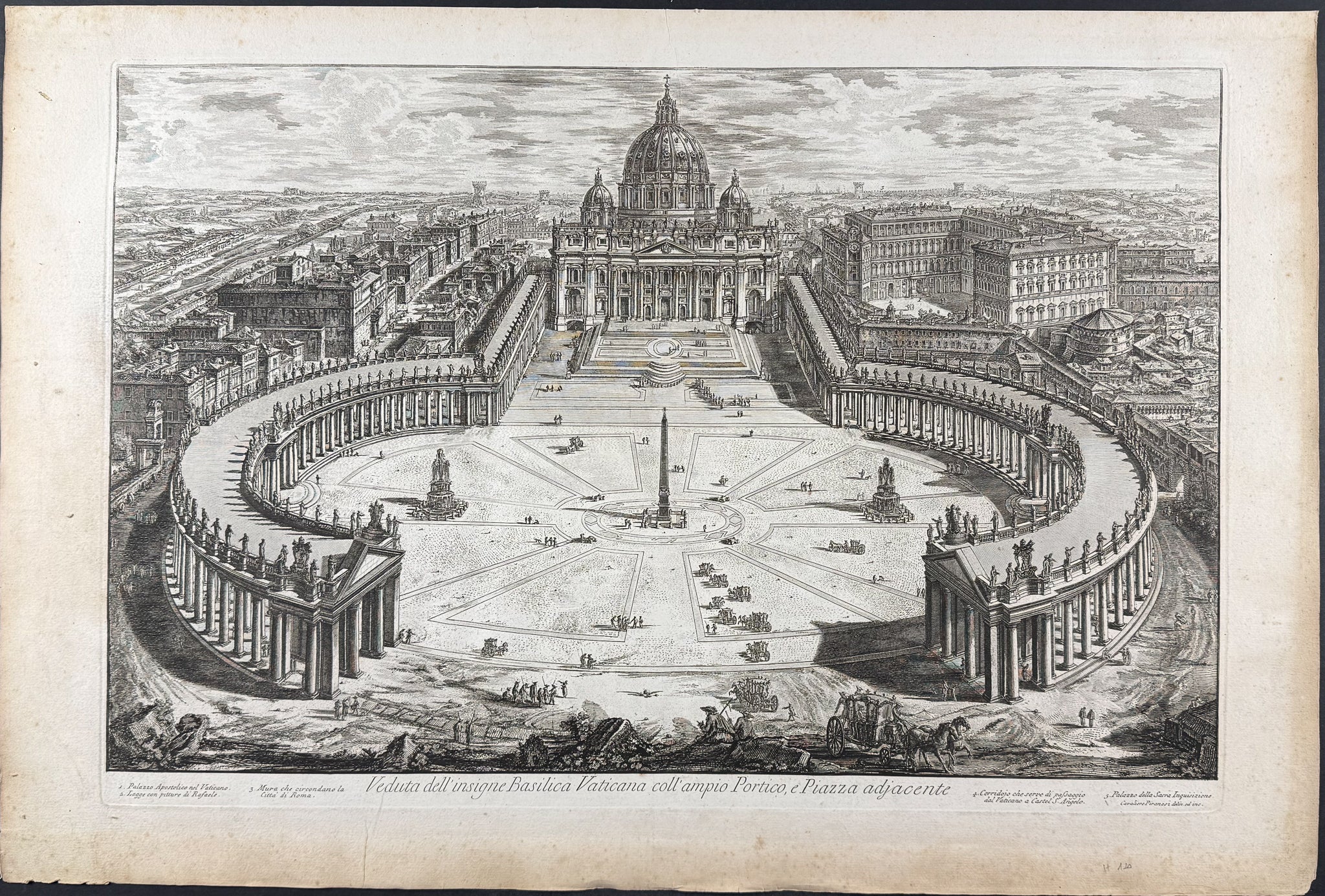 View of the renowned Vatican Basilica with its large portico and adjacent square [Veduta dell'insigne Basilica Vaticana coll'ampio Portico, e Piazza adjacente]