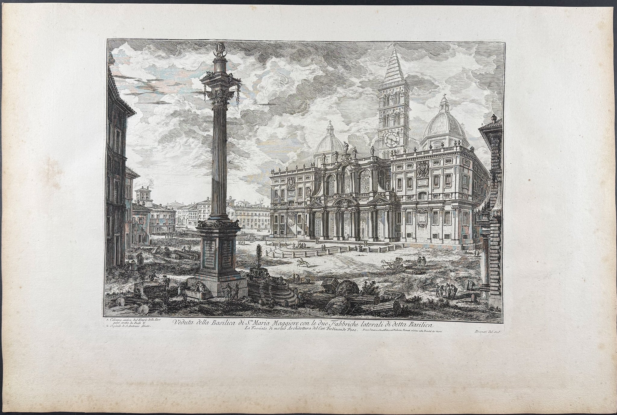 View of the Basilica of St. Mary Major with the two side buildings [Veduta della Basilica di Sta. Maria Maggiore cone le due Fabbriche laterali di detta Basilica]
