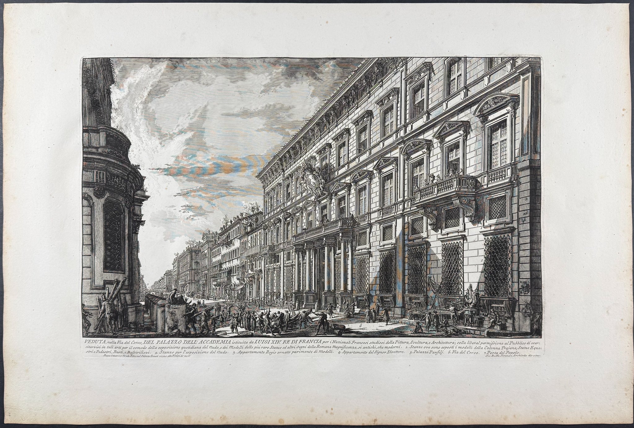 View on Via del Corso of the Palace of the Academy [Veduta nella Via del Corso, del Palazzao dell'Accademia]