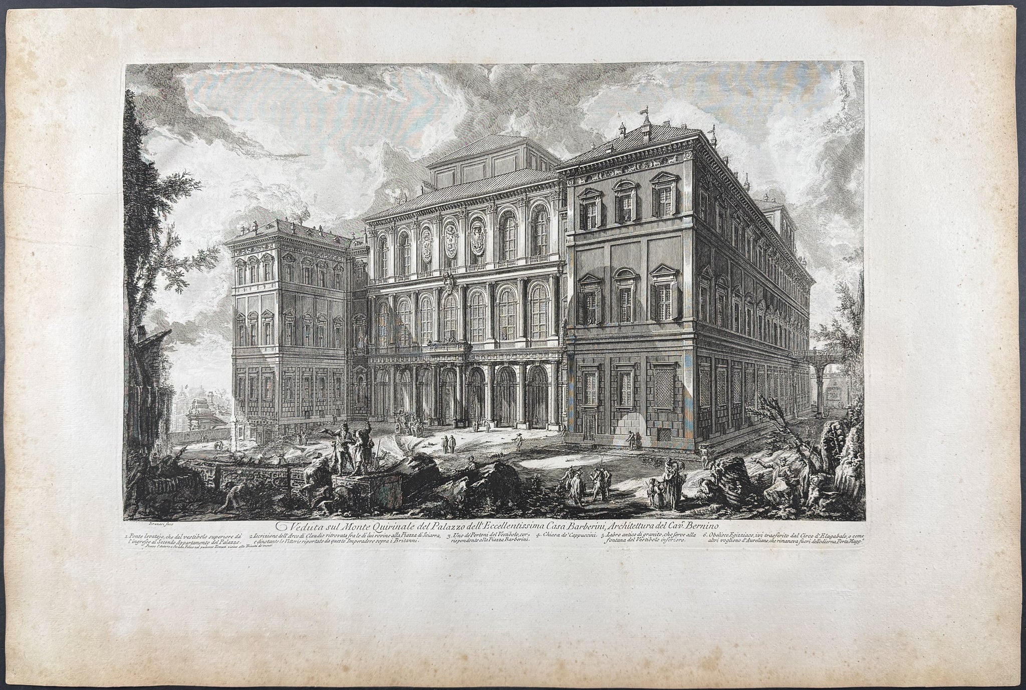 View on the Quirinal Hill of Palazzo Barberini, architecture by Cavaliere Bernini [Veduta sul Monte Quirinale del Palazzo dell'Eccellentissima Casa Barberini, Architectura del Cavr. Bernino]