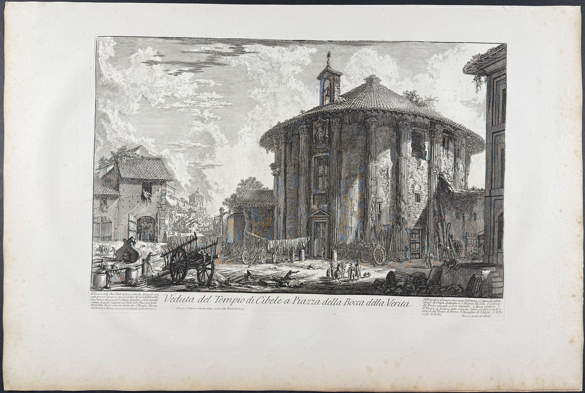View of the Temple of Cybele in Piazza della Bocca della Verità [Veduta del Tempiodi Cibele a Piazza della Bocca della Verita]