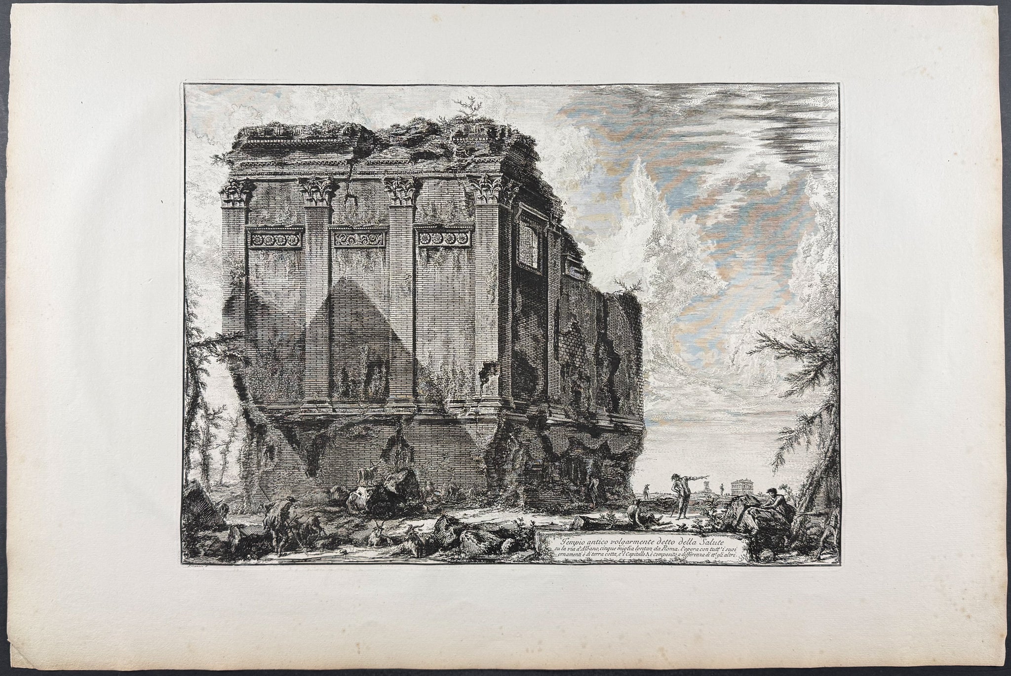 Ancient temple commonly called that of Health on the road to Albano, five miles from Rome [Tempio antico volgarmente detto della Salute su la via d'Albano, cinque miglia lontan da Roma]