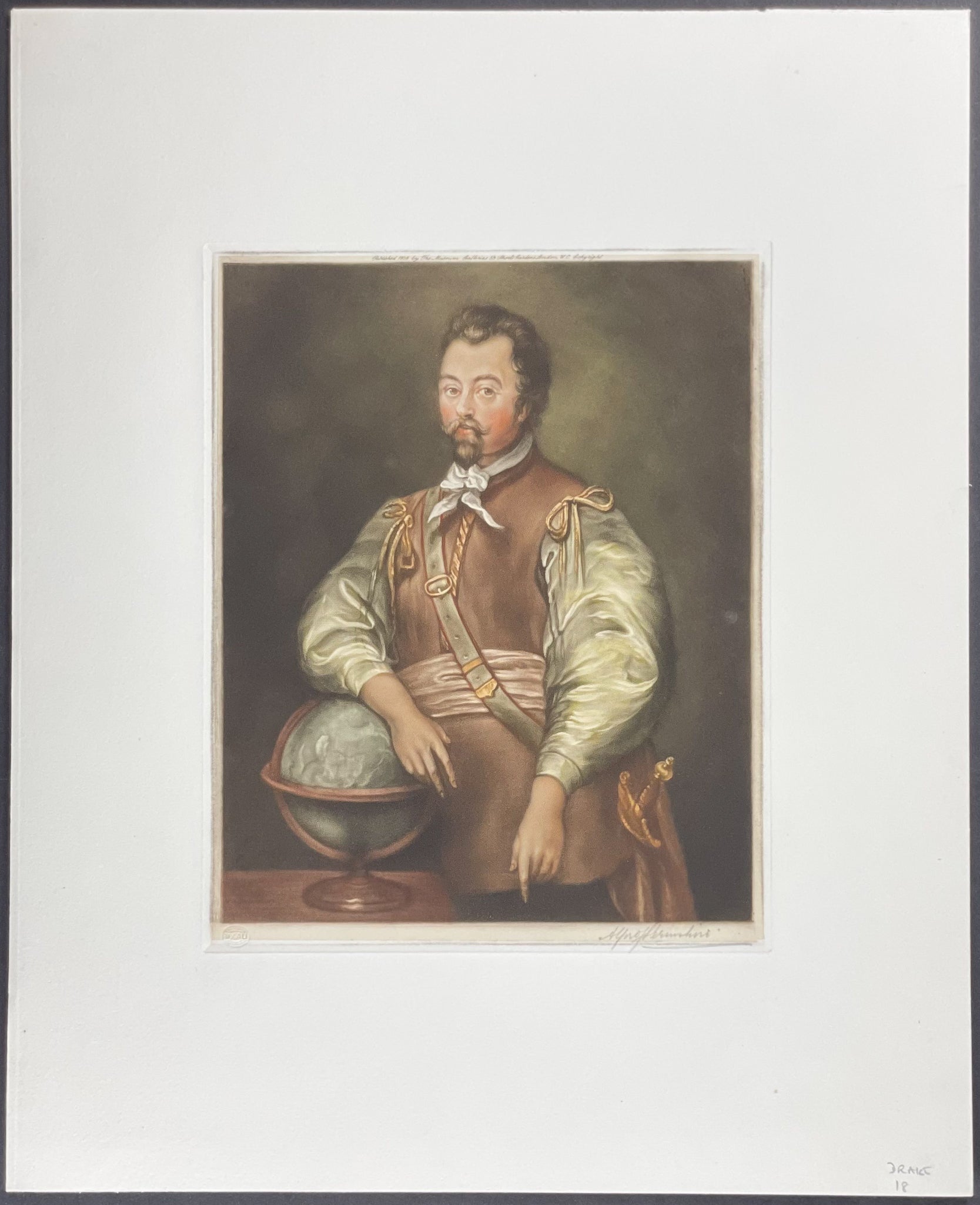 Sir Francis Drake (After Original Painting by Daniel Mylens in the Painted Hall at Greenwich)