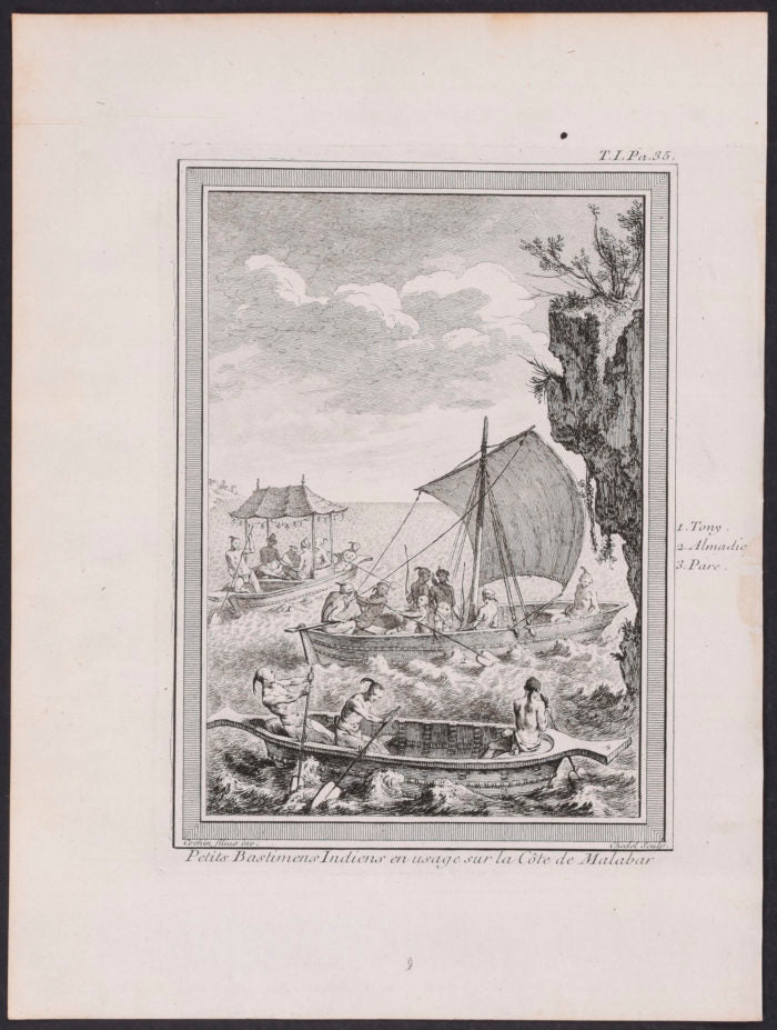 Indians in Boats, Malabar, India