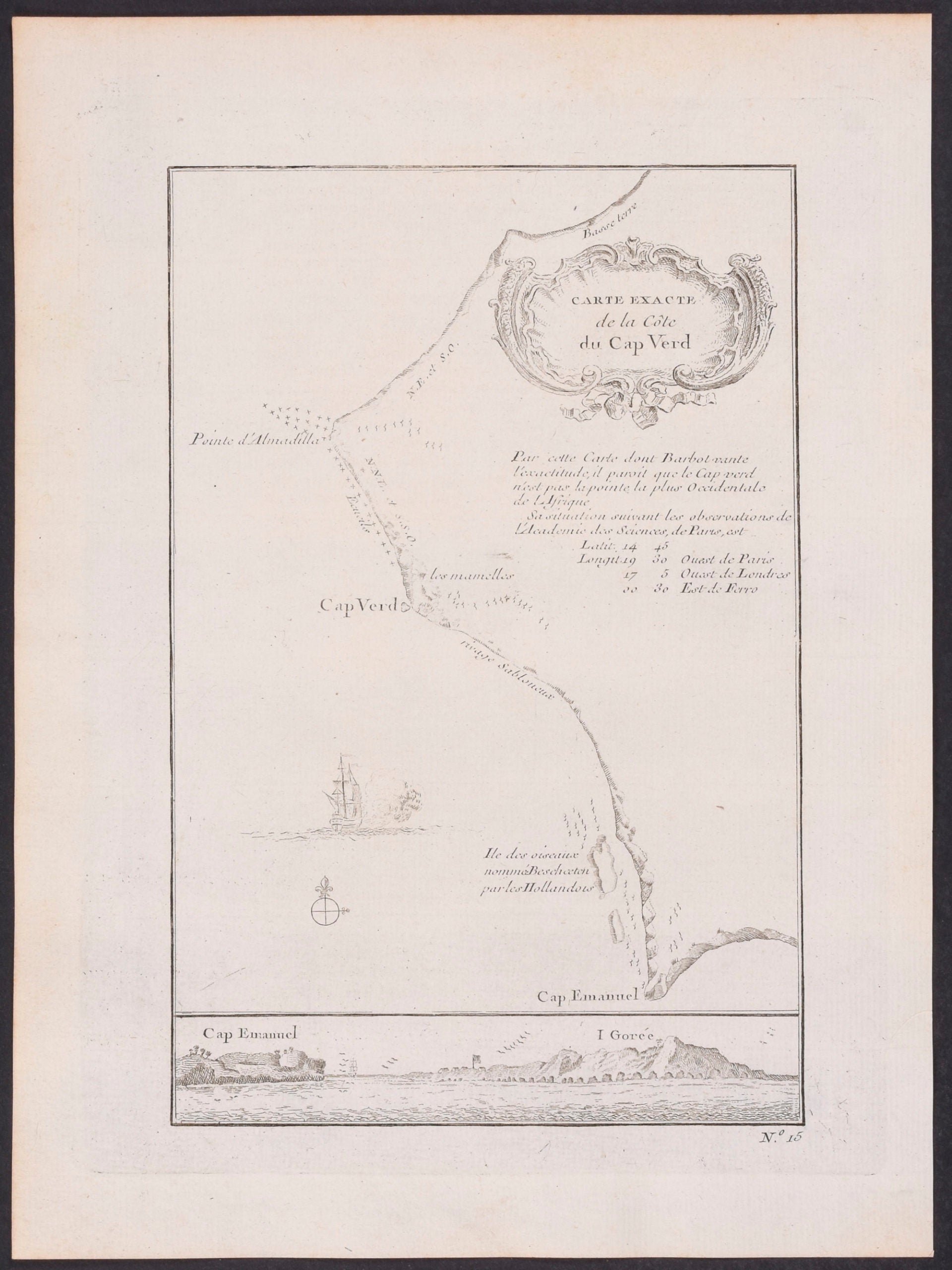 Map of Cape Verde, Africa / Carte Exacte de la Cote du Cap Verd