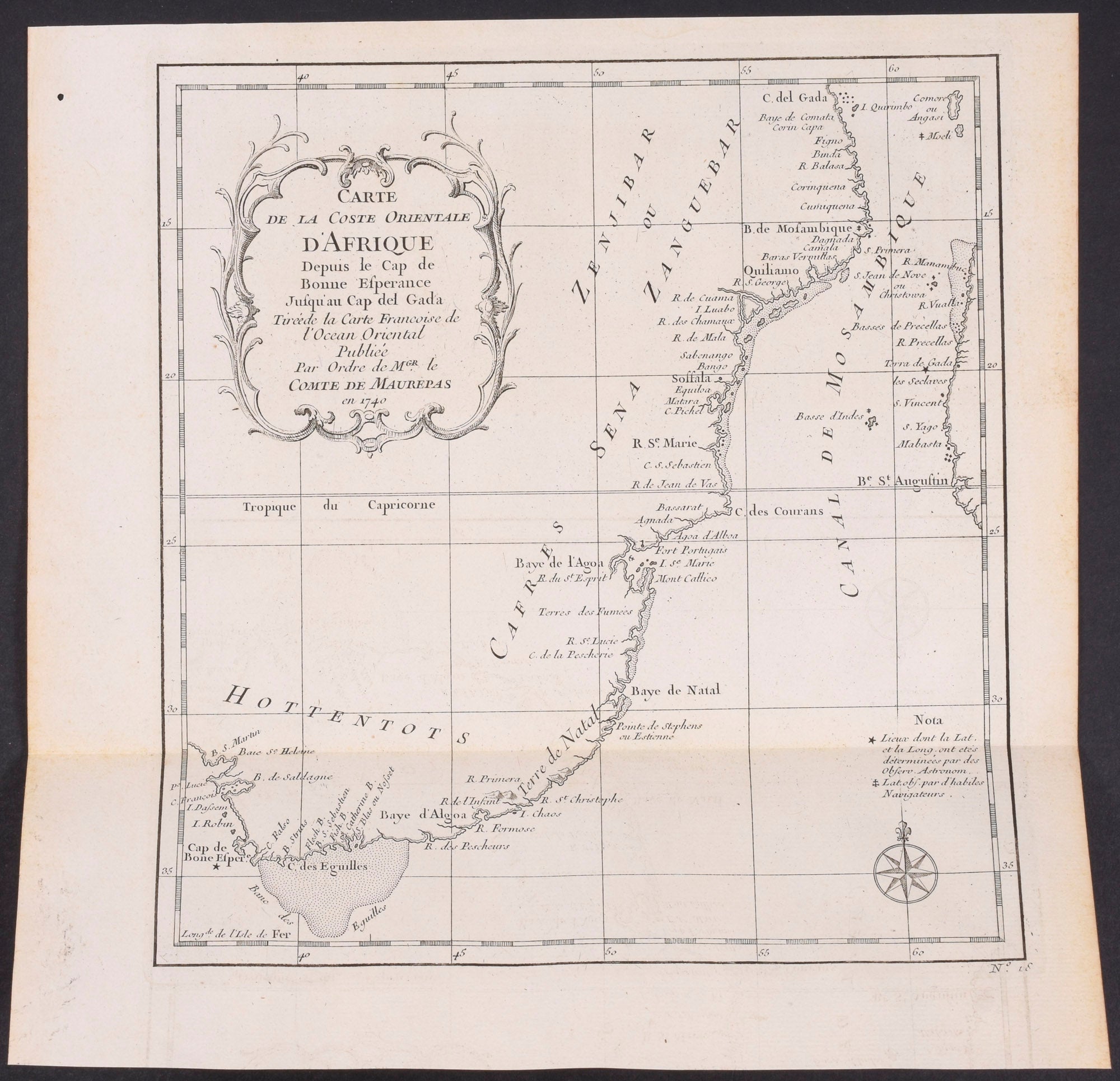 Map of East Coast of Africa / Carte de la Coste Orientale d'Afrique