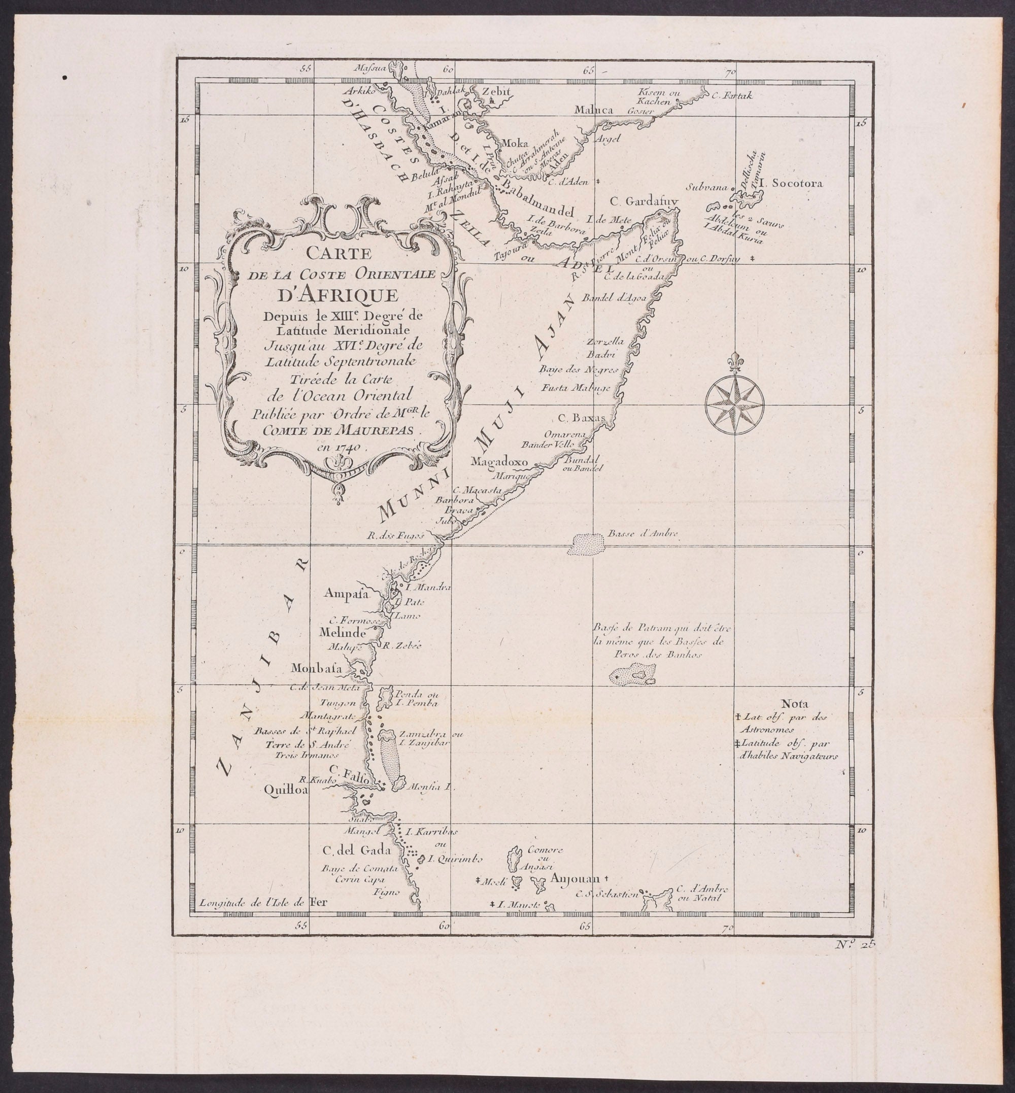 Map of East Coast of Africa / Carte de la Coste Orientale d'Afrique