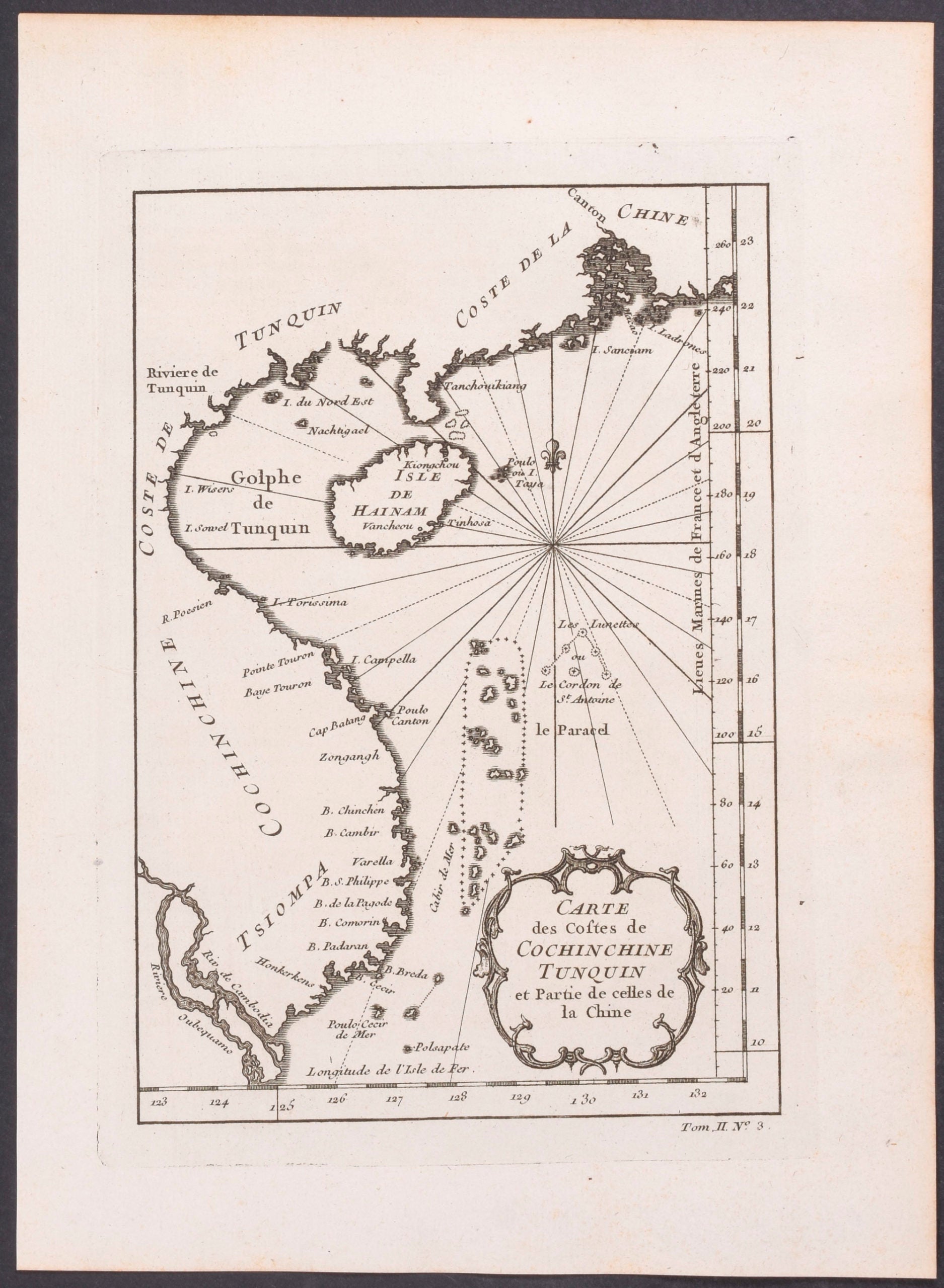 Map of China from the Cambodia River to Macao / Carte des Costes de Cochinchine, Tunquin et Partie de celles de Chine