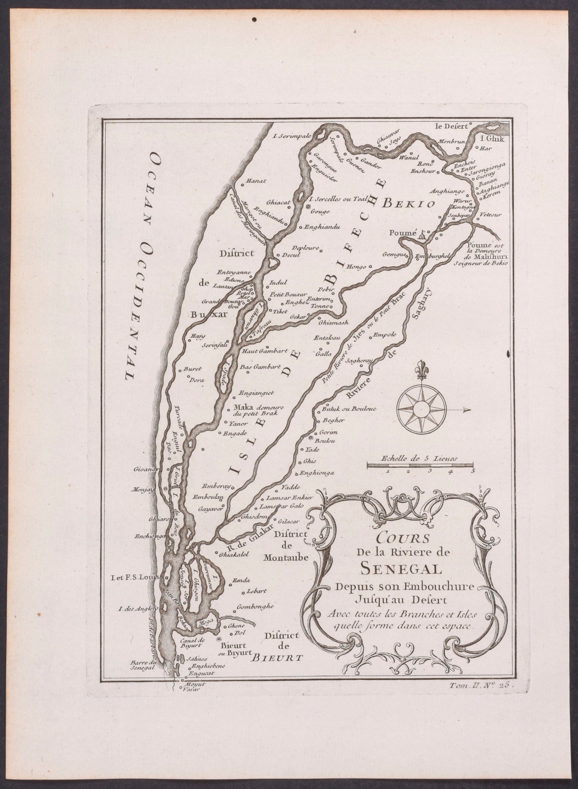 Map of Senegal River, Africa / Cours de la Riviere de Senegal