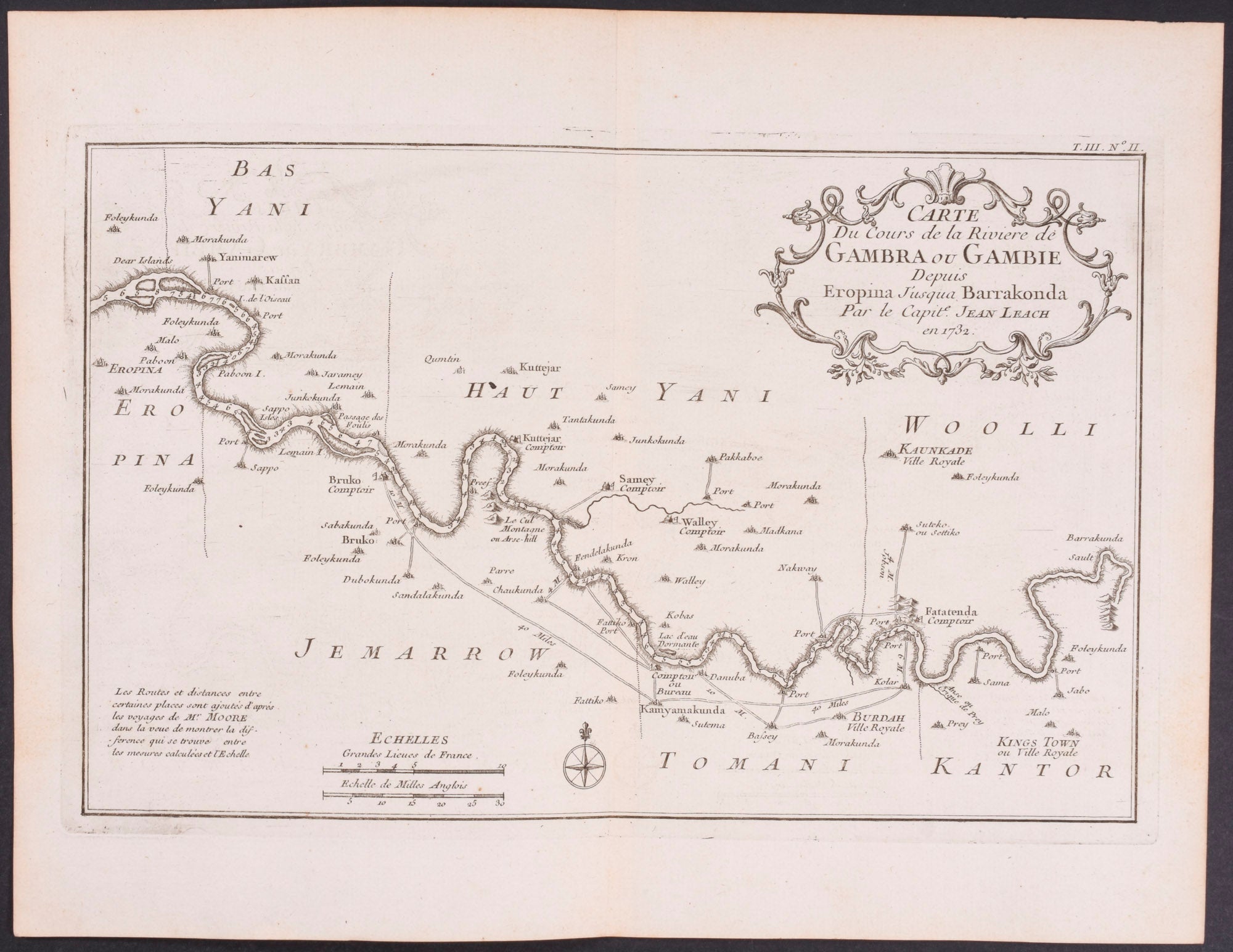 Gambia River, Africa / Carte de la Riviere de Gambra ou Gambie