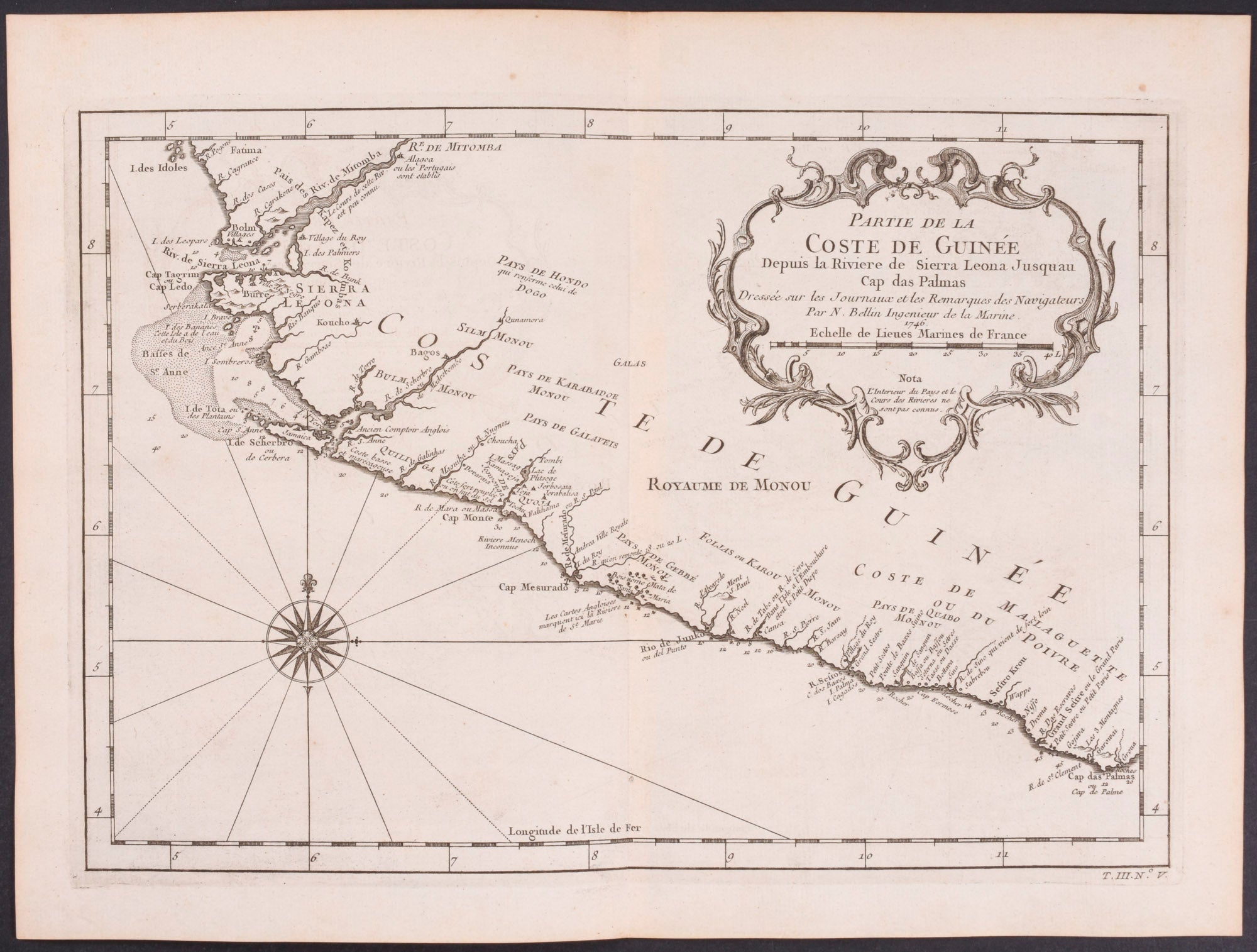 Map of the Coast of Guinea, Africa / Partie de la Coste de Guinee