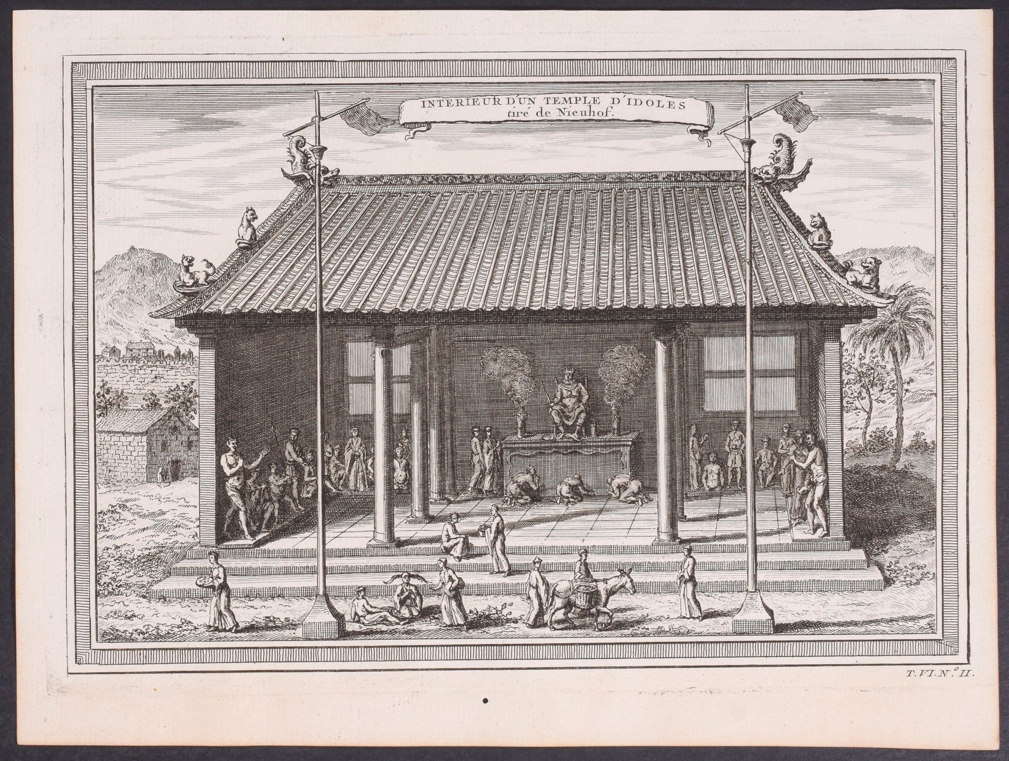 Interior of a Temple of Idoles, drawn from Nieuhof