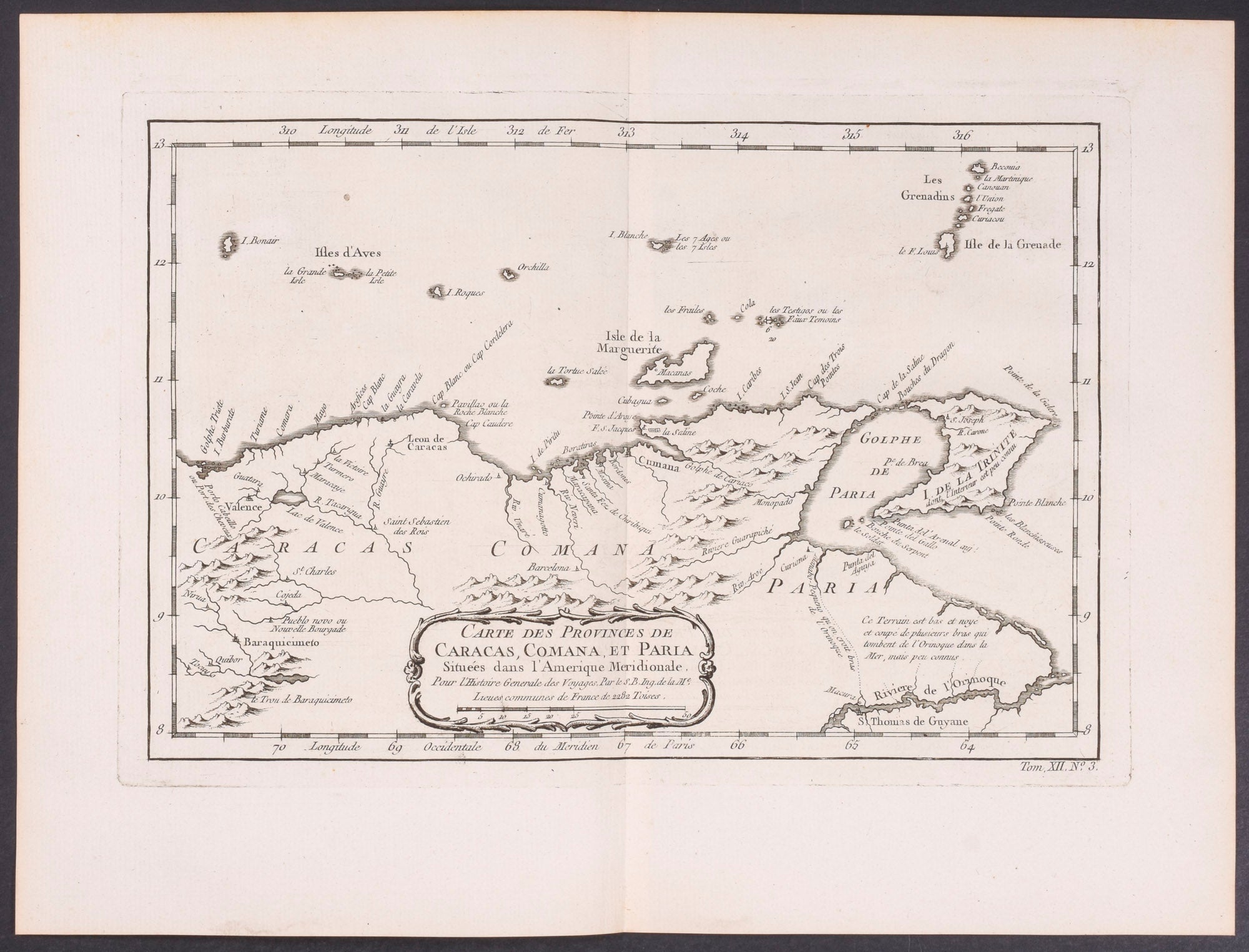 Map of the Provinces of Caracas Comana, and Pariah